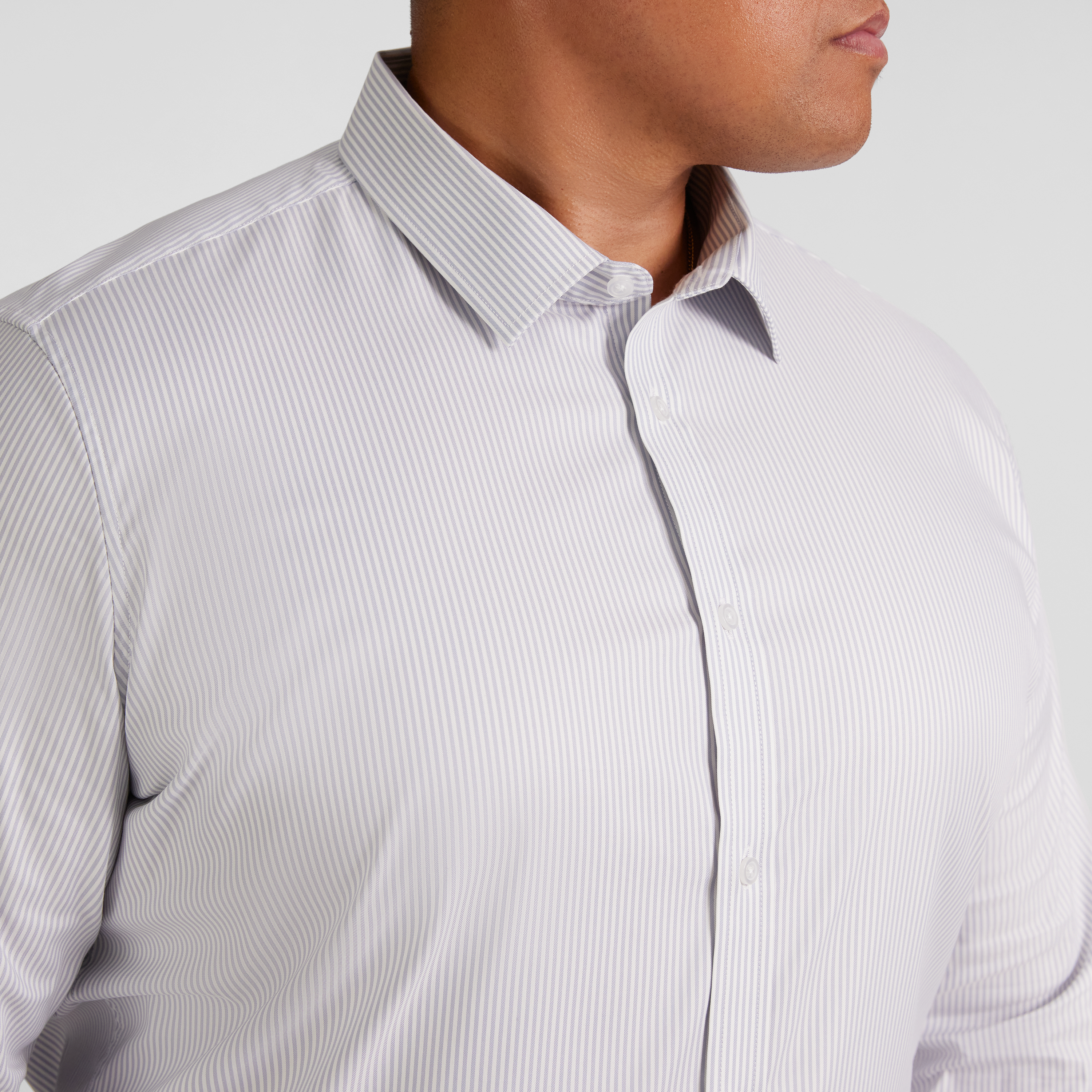 Grey Pinstripe Stretch Shirt
