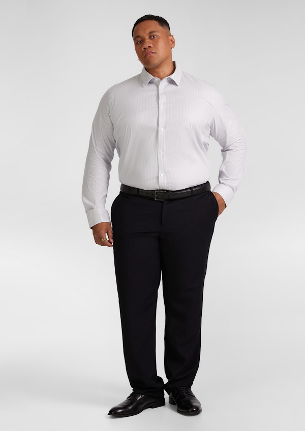 Grey Pinstripe Stretch Shirt