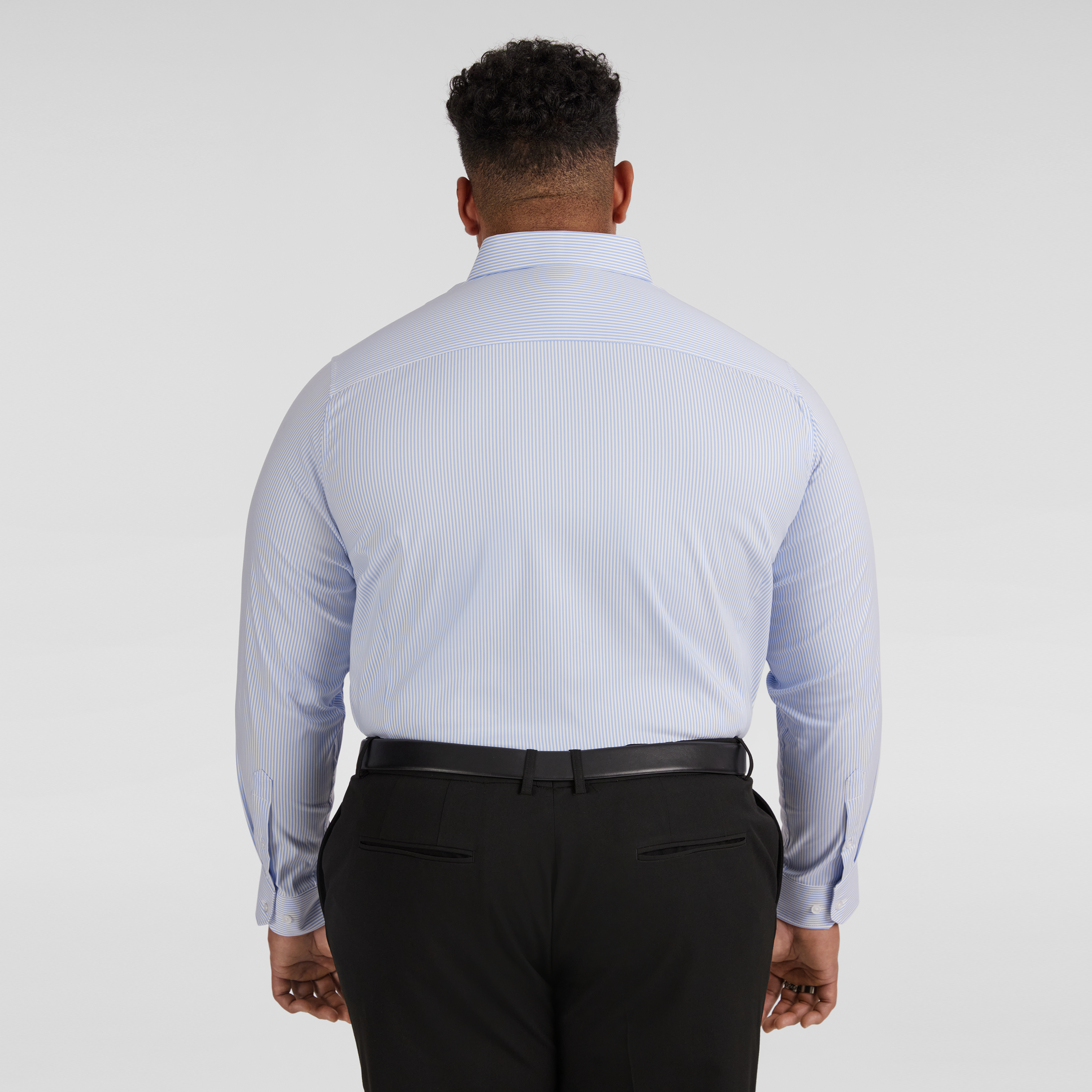 Light Blue Pinstripe Stretch Shirt