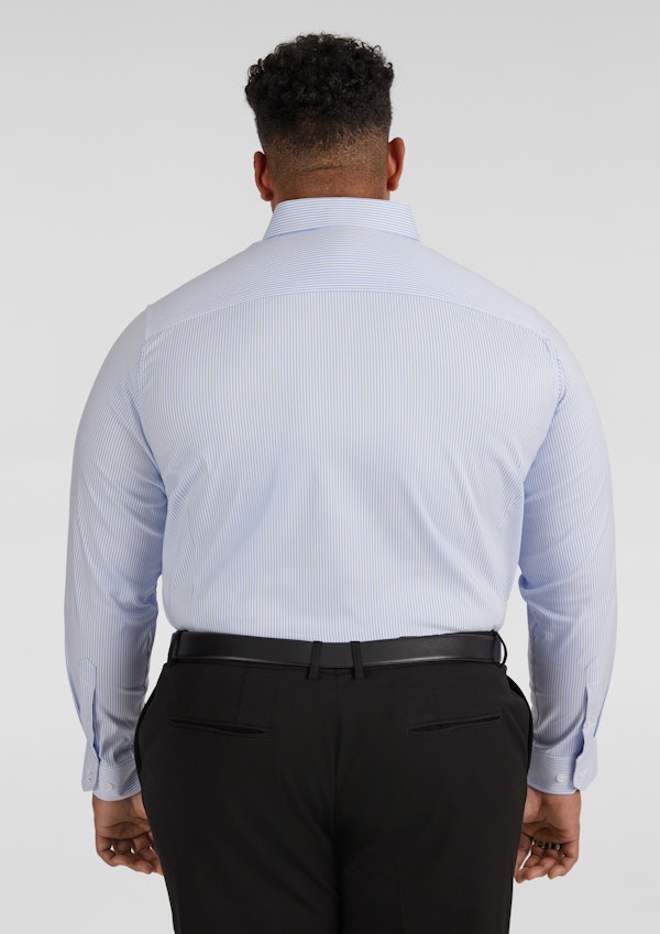 Light Blue Pinstripe Stretch Shirt