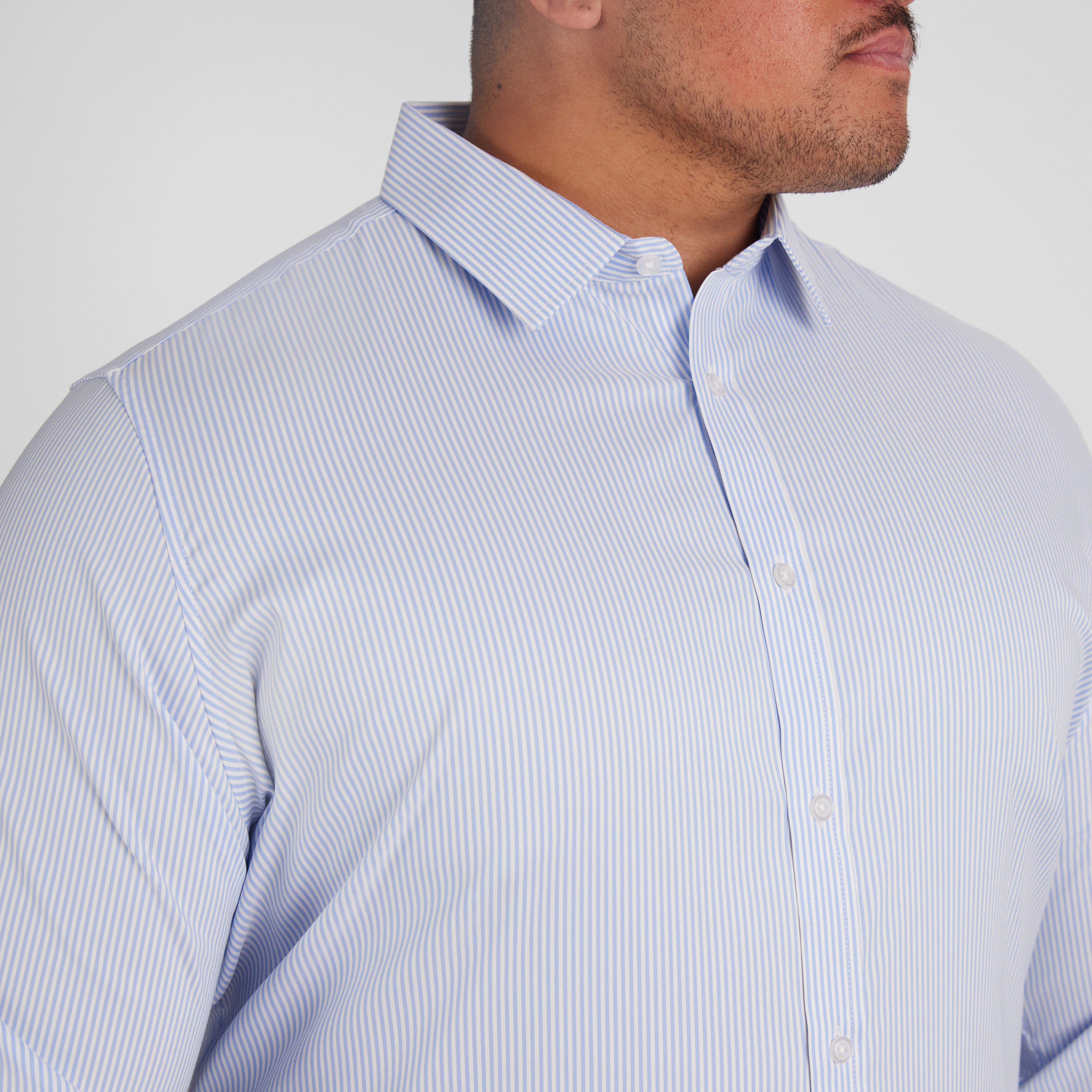 Light Blue Pinstripe Stretch Shirt