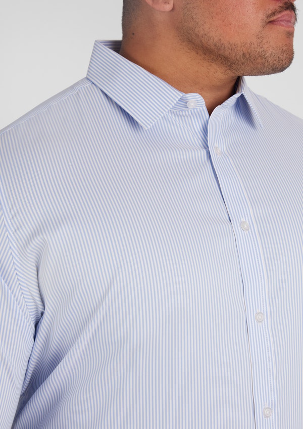 Light Blue Pinstripe Stretch Shirt