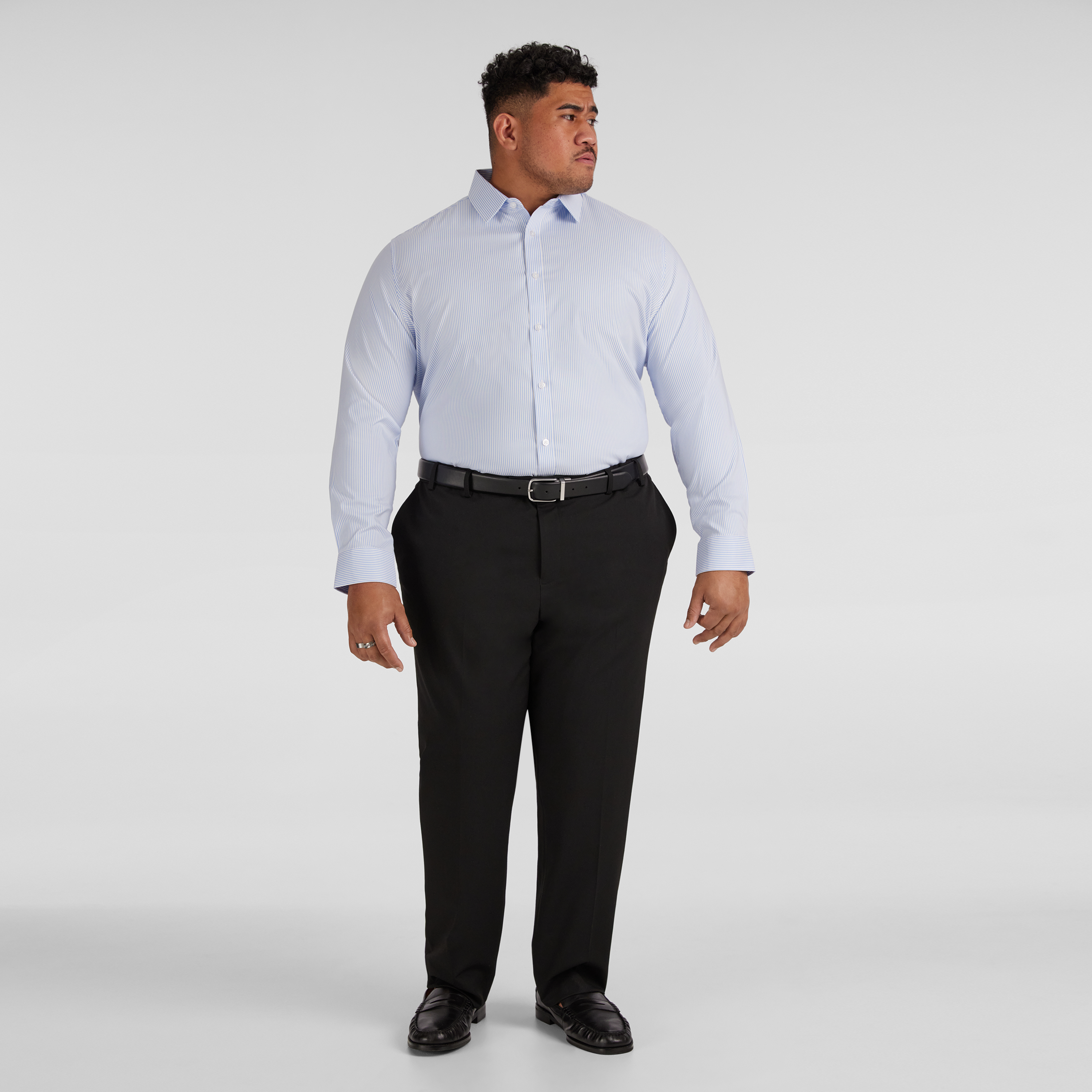 Light Blue Pinstripe Stretch Shirt