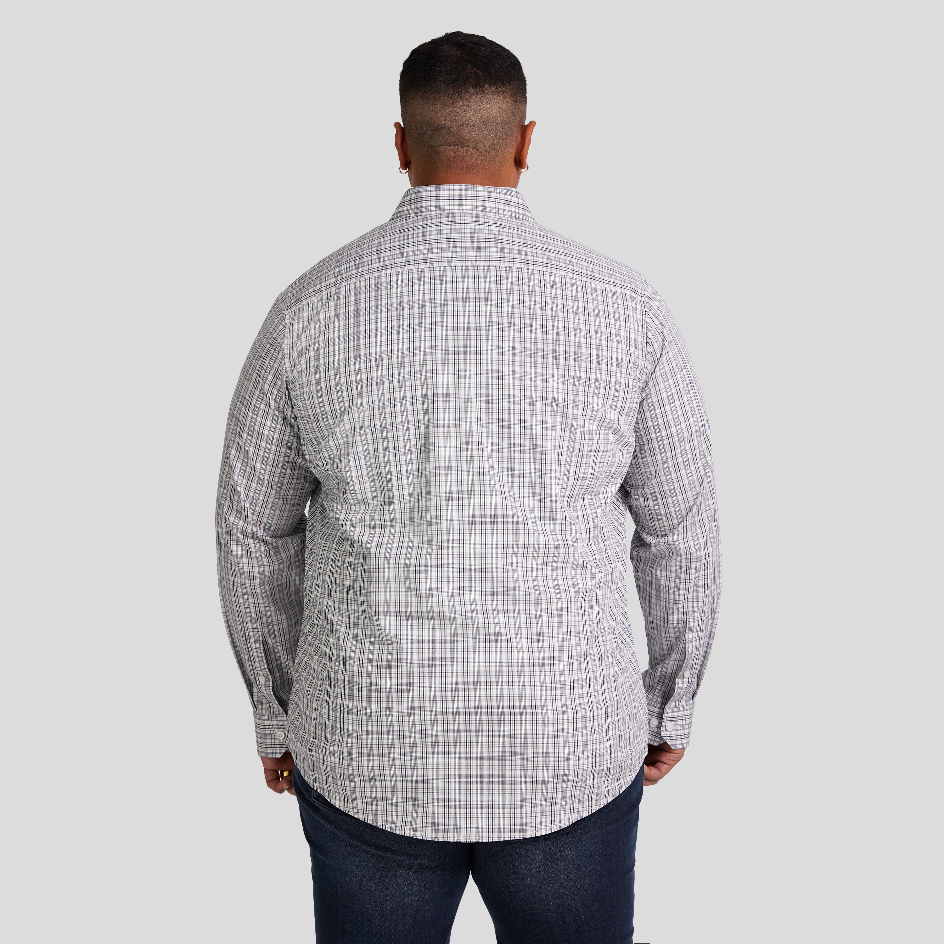 Grey Easy Care Check Shirt