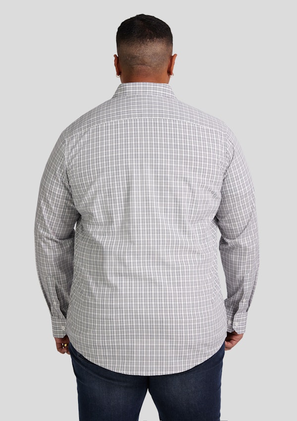 Grey Easy Care Check Shirt