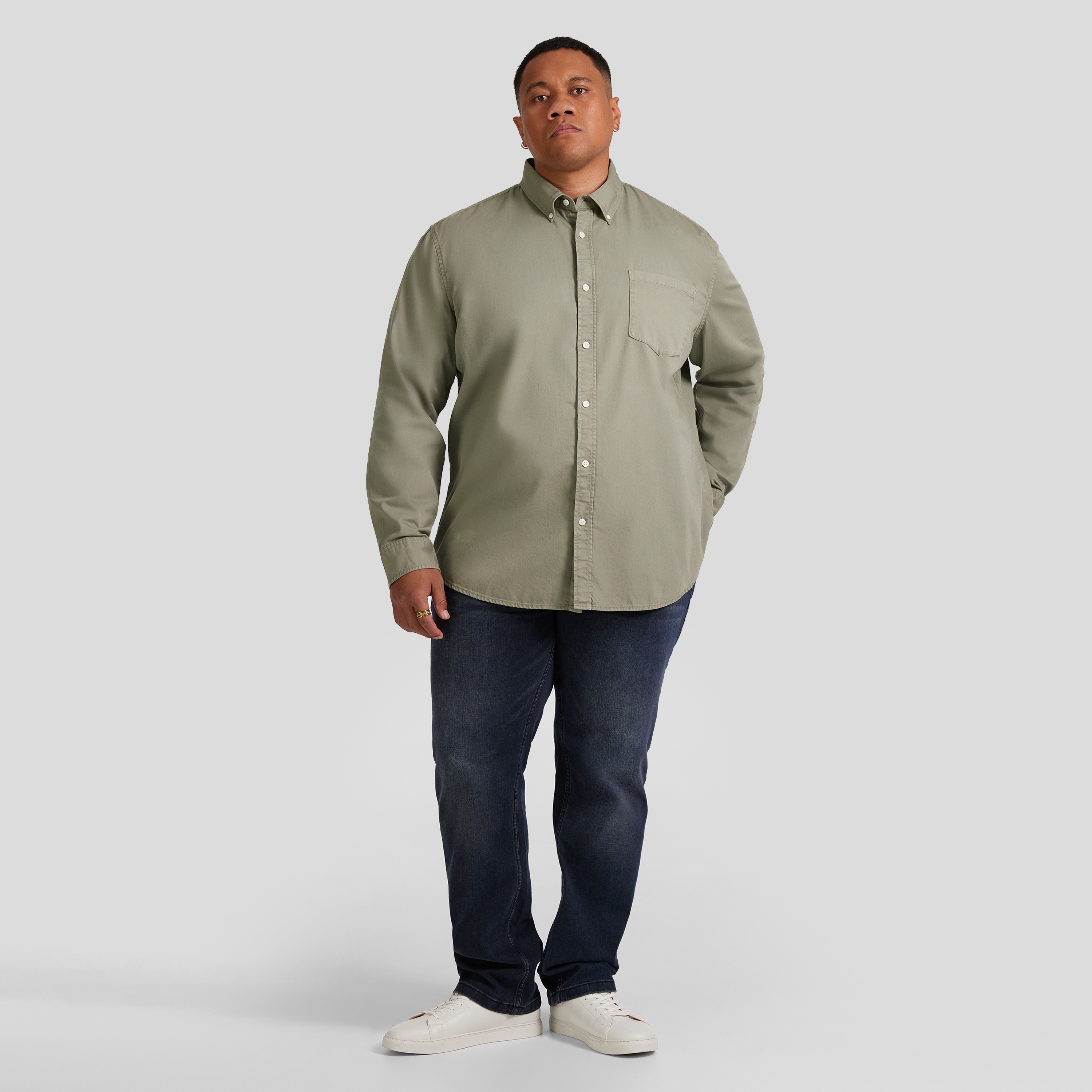 Sage Relax Fit Twill Shirt
