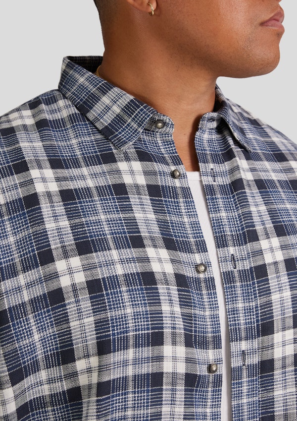 Vintage Blue Harvey Relax Fit Check Shirt