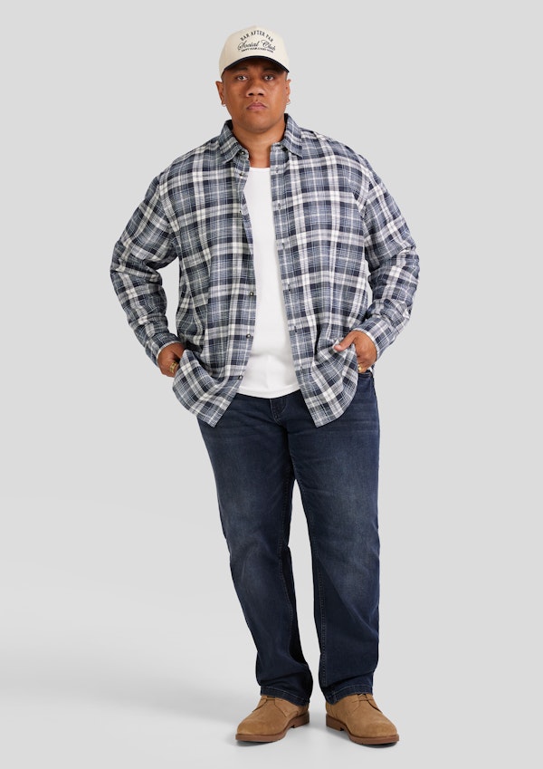 Vintage Blue Harvey Relax Fit Check Shirt