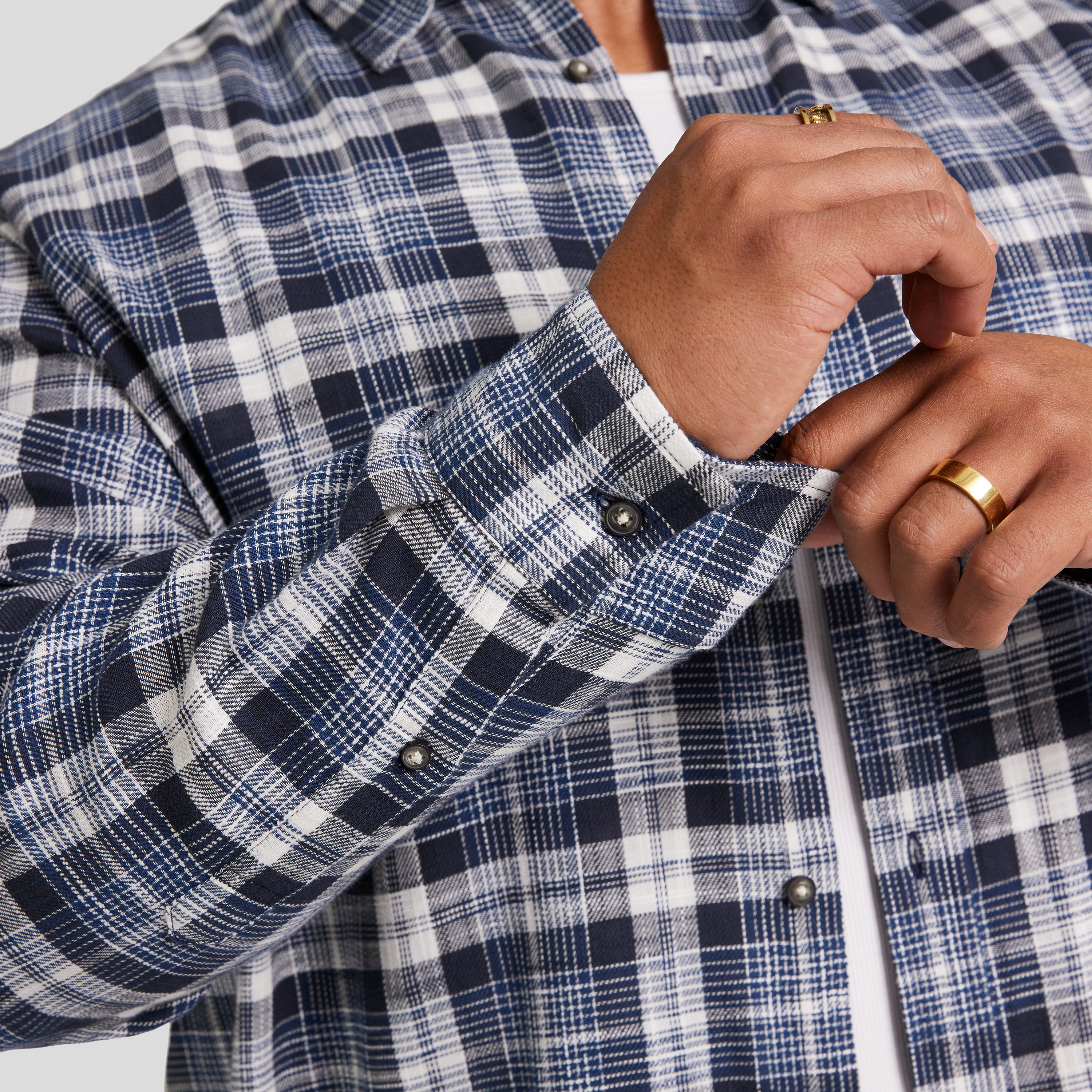 Vintage Blue Harvey Relax Fit Check Shirt