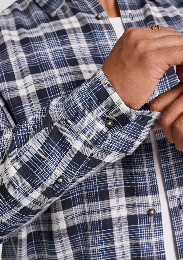Vintage Blue Harvey Relax Fit Check Shirt
