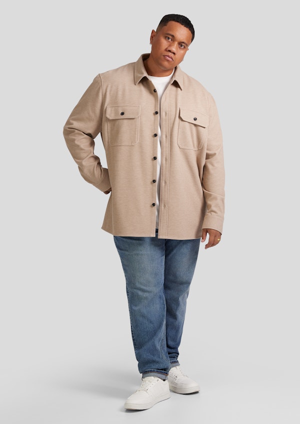 Oat Marle Brushed Twill Overshirt
