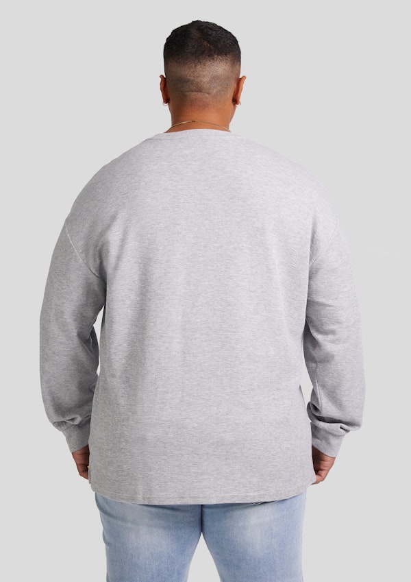 Grey Marle Waffle Long Sleeve Top