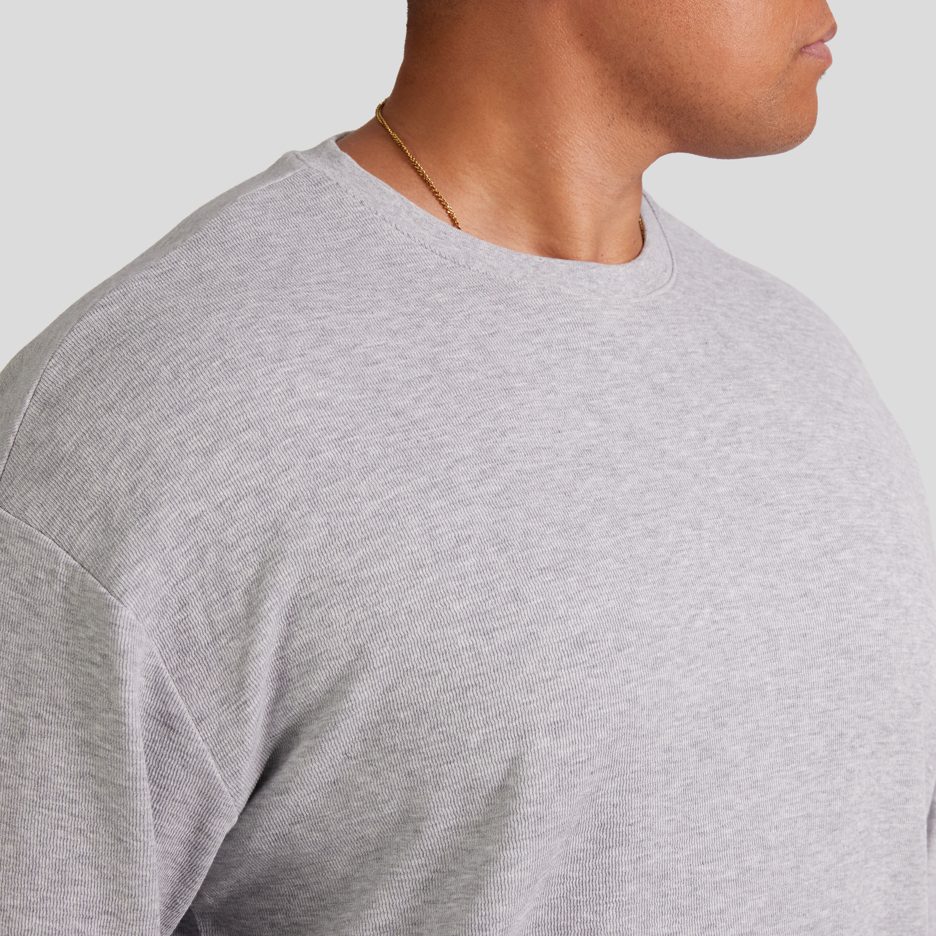 Grey Marle Waffle Long Sleeve Top