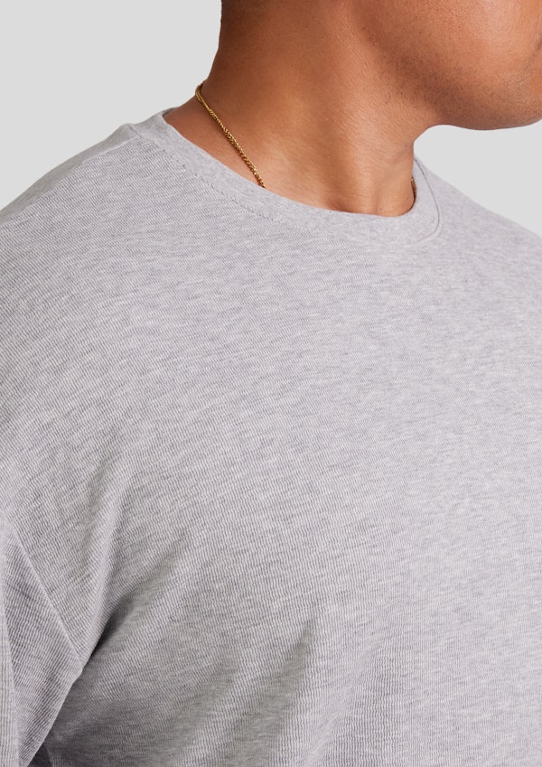Grey Marle Waffle Long Sleeve Top