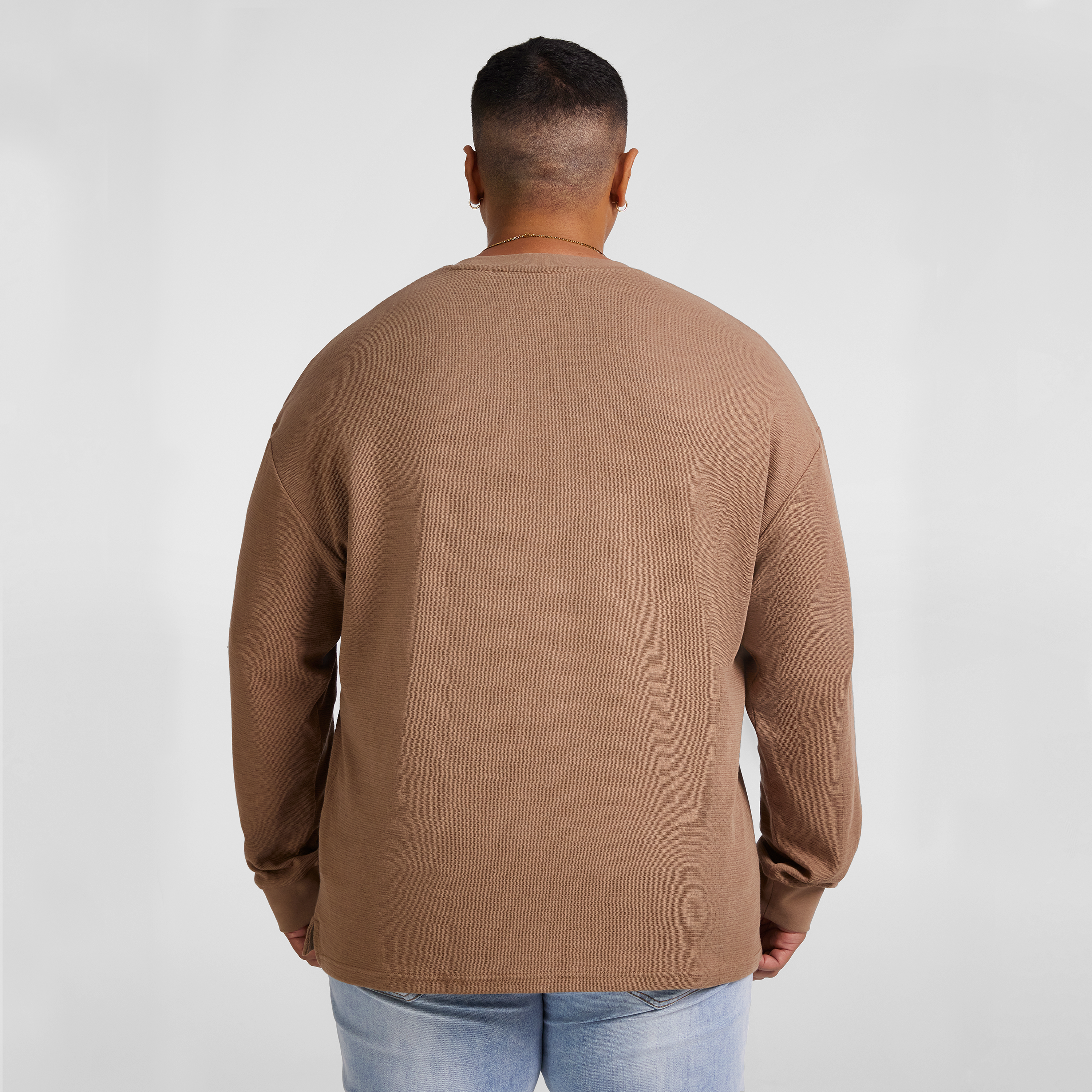 Taupe Waffle Long Sleeve Top