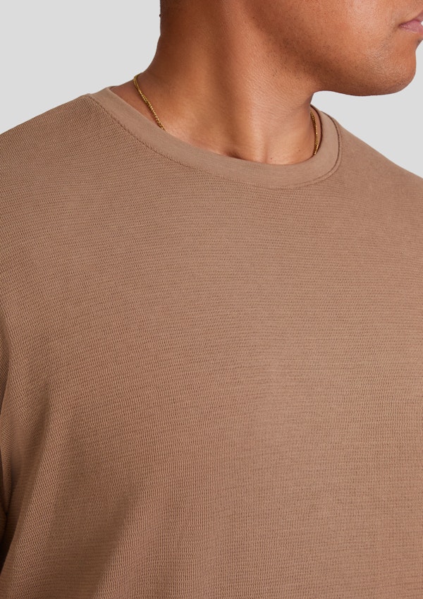 Taupe Waffle Long Sleeve Top