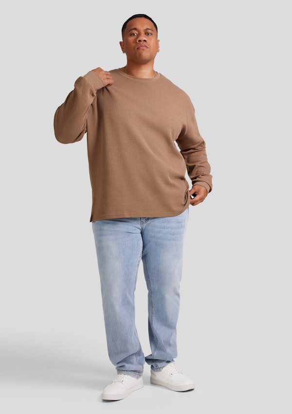 Taupe Waffle Long Sleeve Top