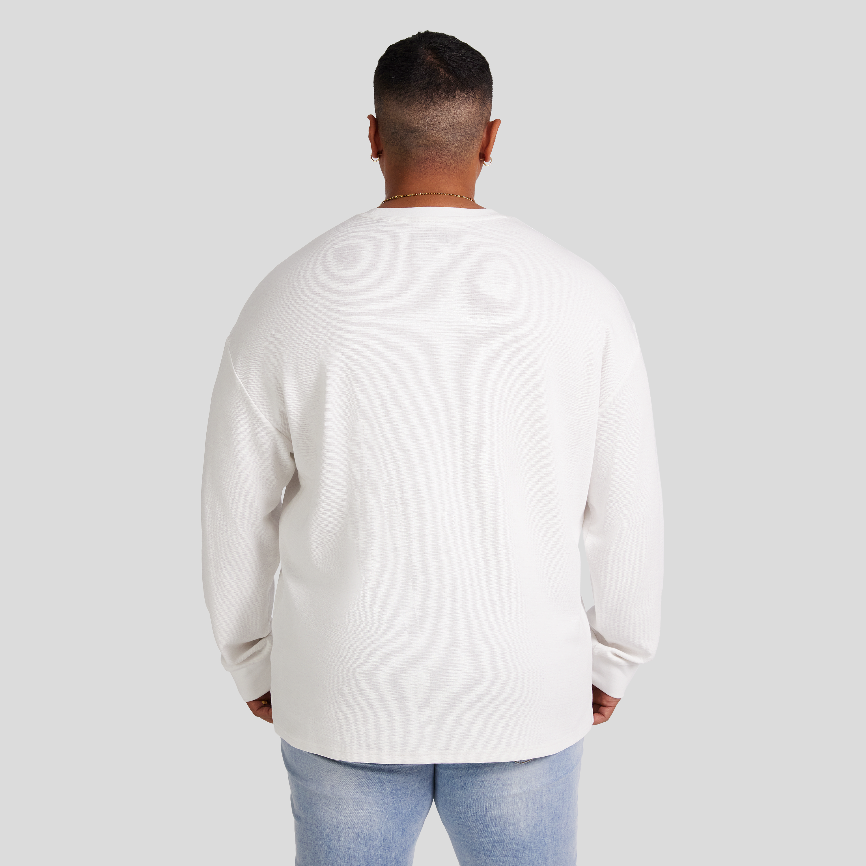 White Waffle Long Sleeve Top