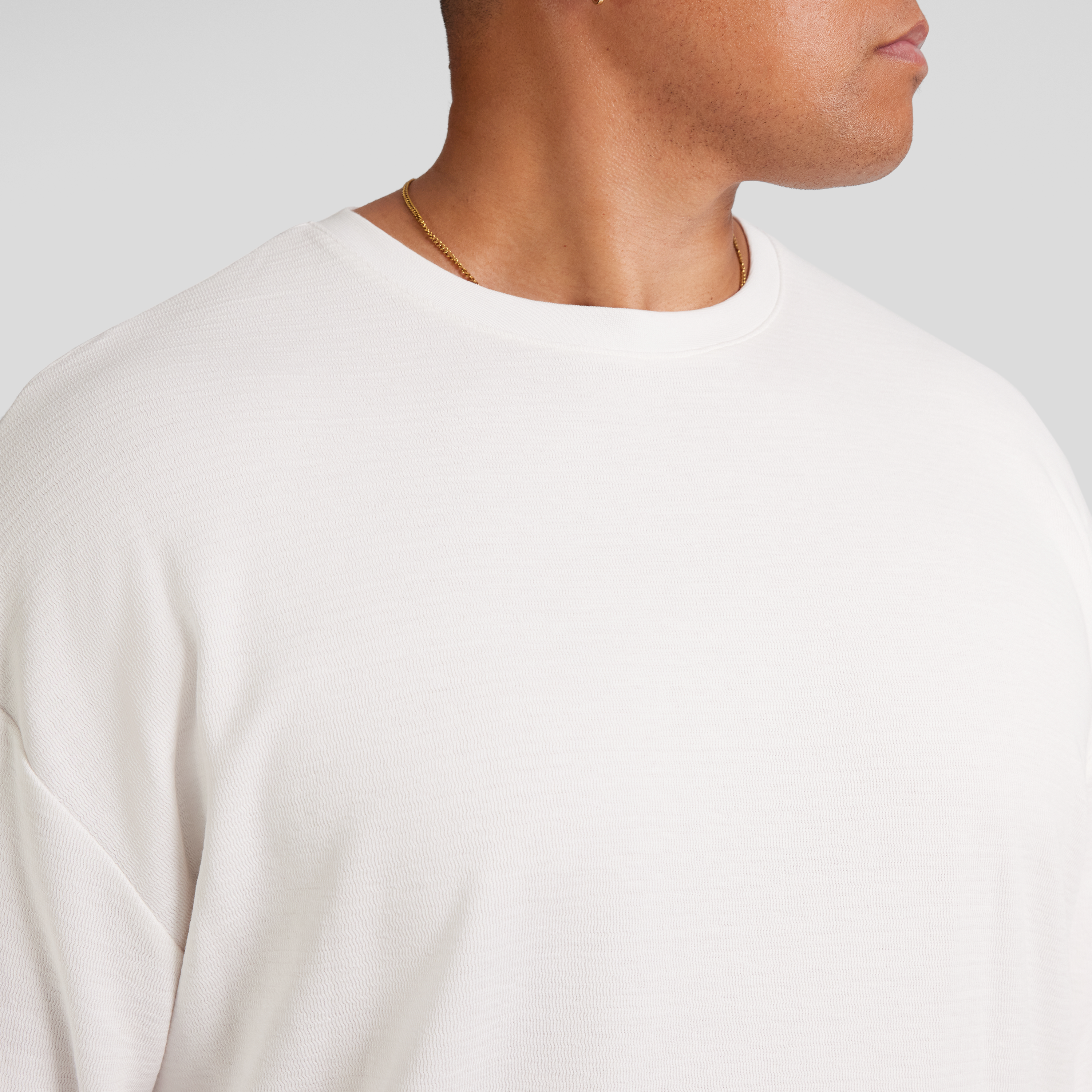 White Waffle Long Sleeve Top