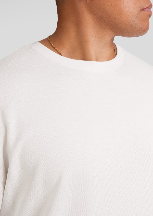 White Waffle Long Sleeve Top