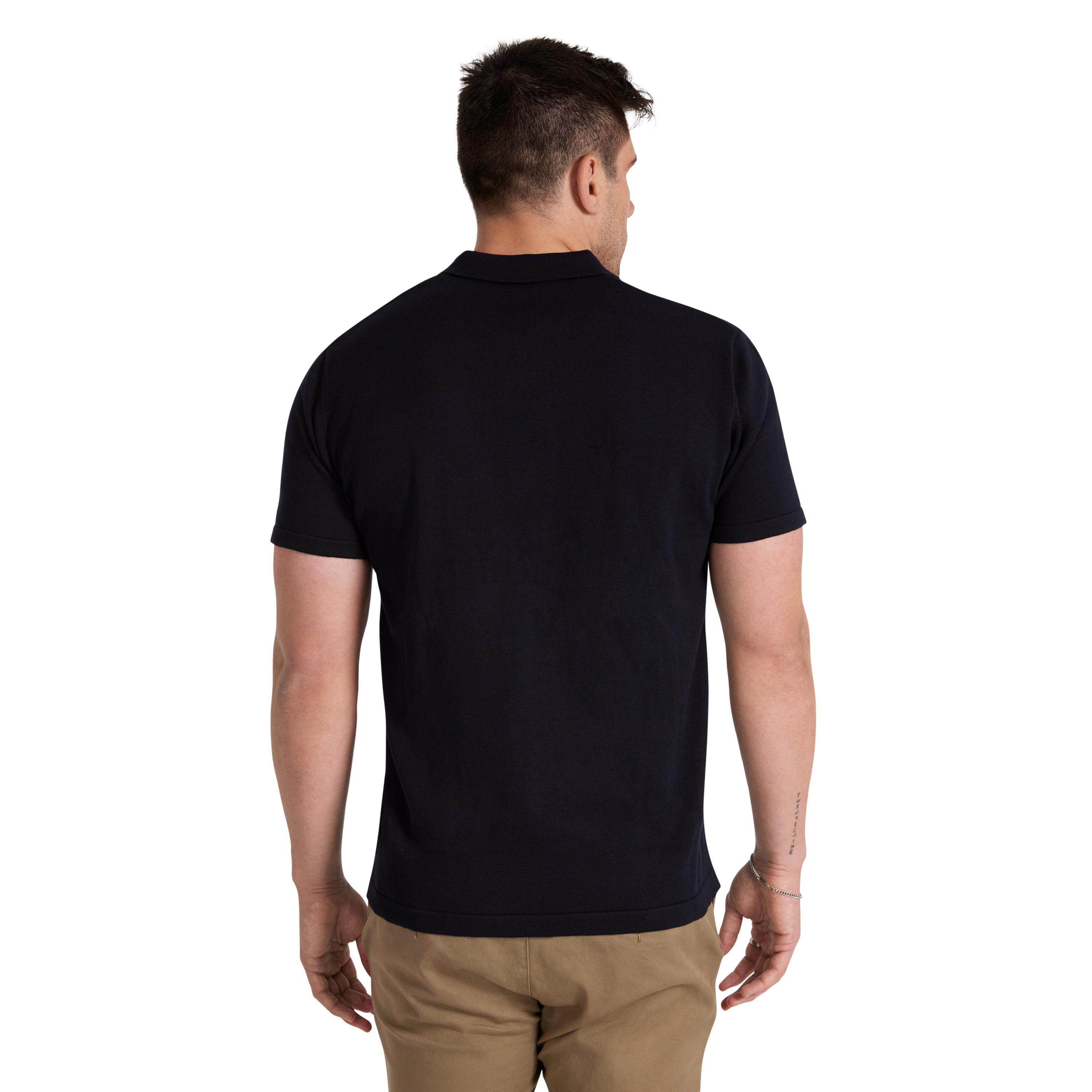 Navy Ivor Stripe Knit Polo