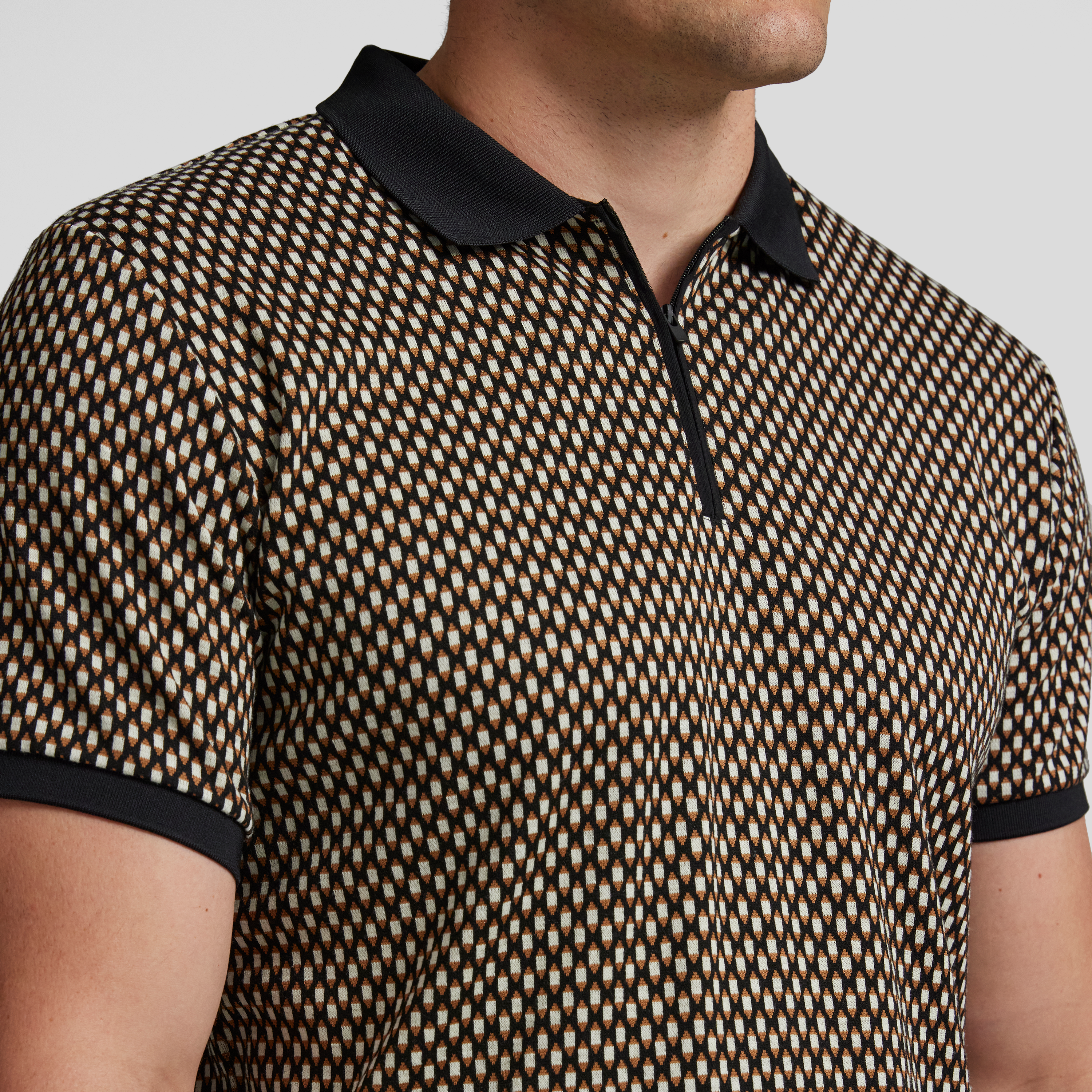 Black Jones Jacquard Polo