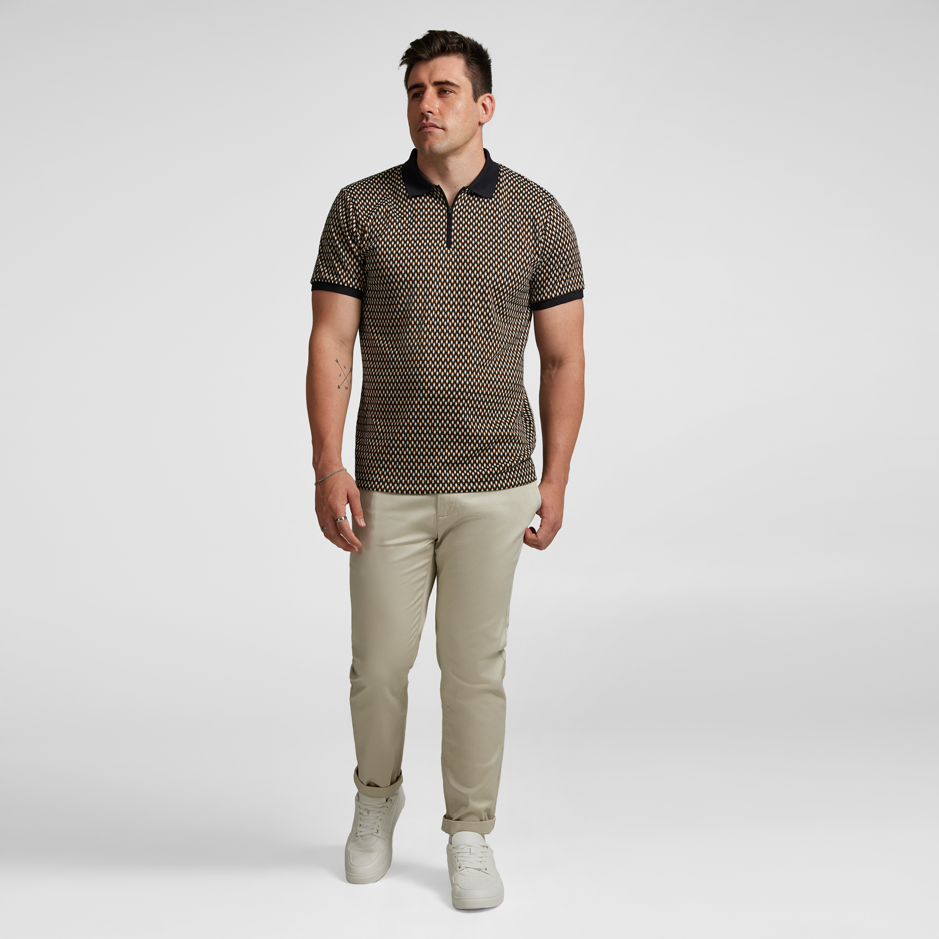 Black Jones Jacquard Polo