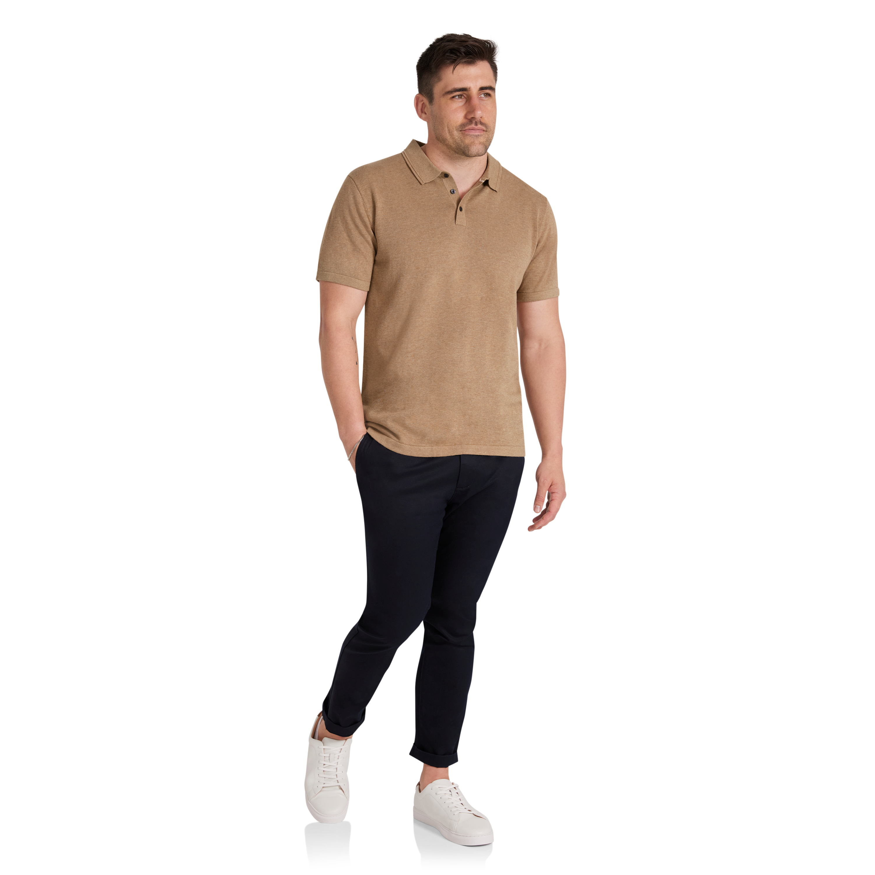 Camel Edwards Knit Polo