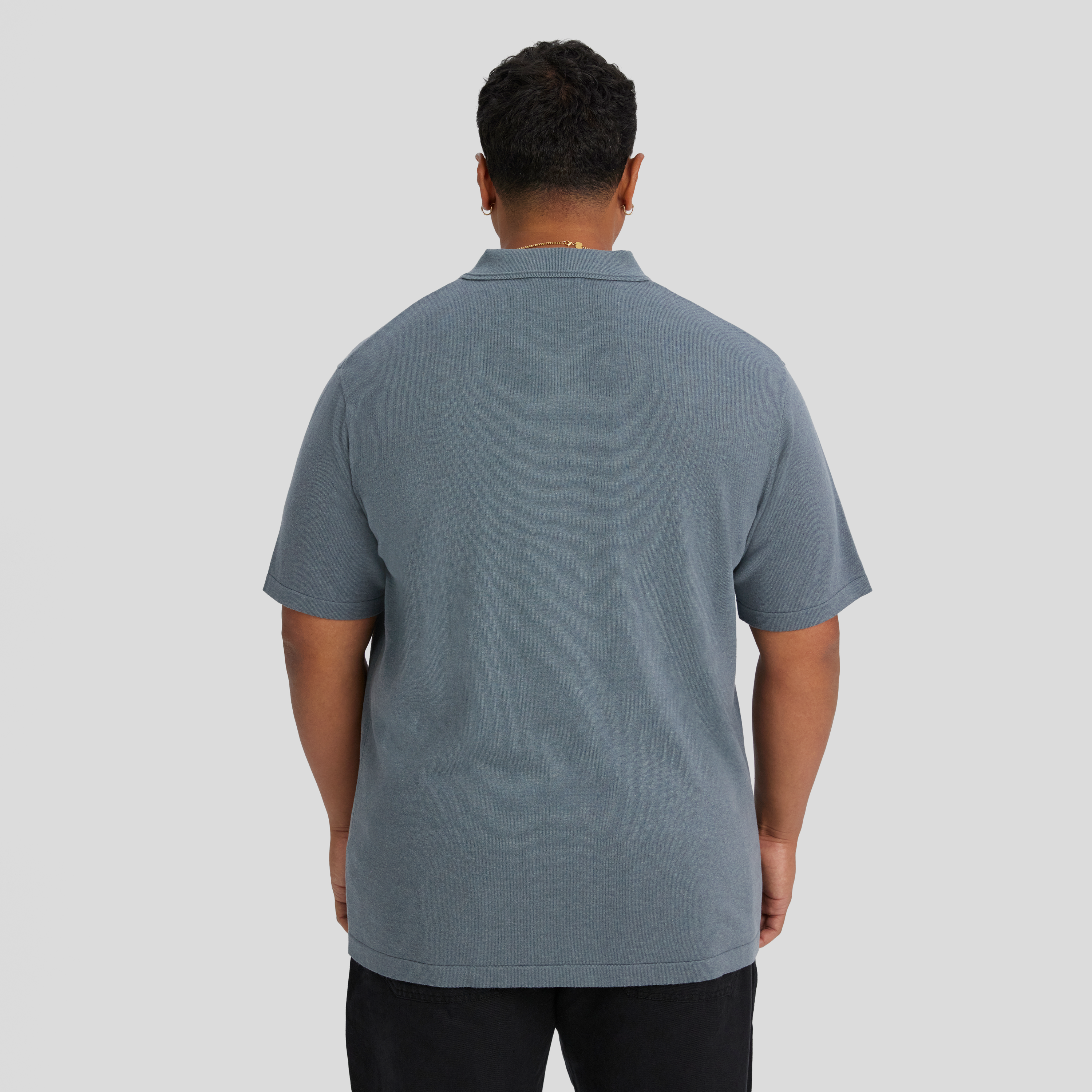 Steel Blue Edwards Knit Polo
