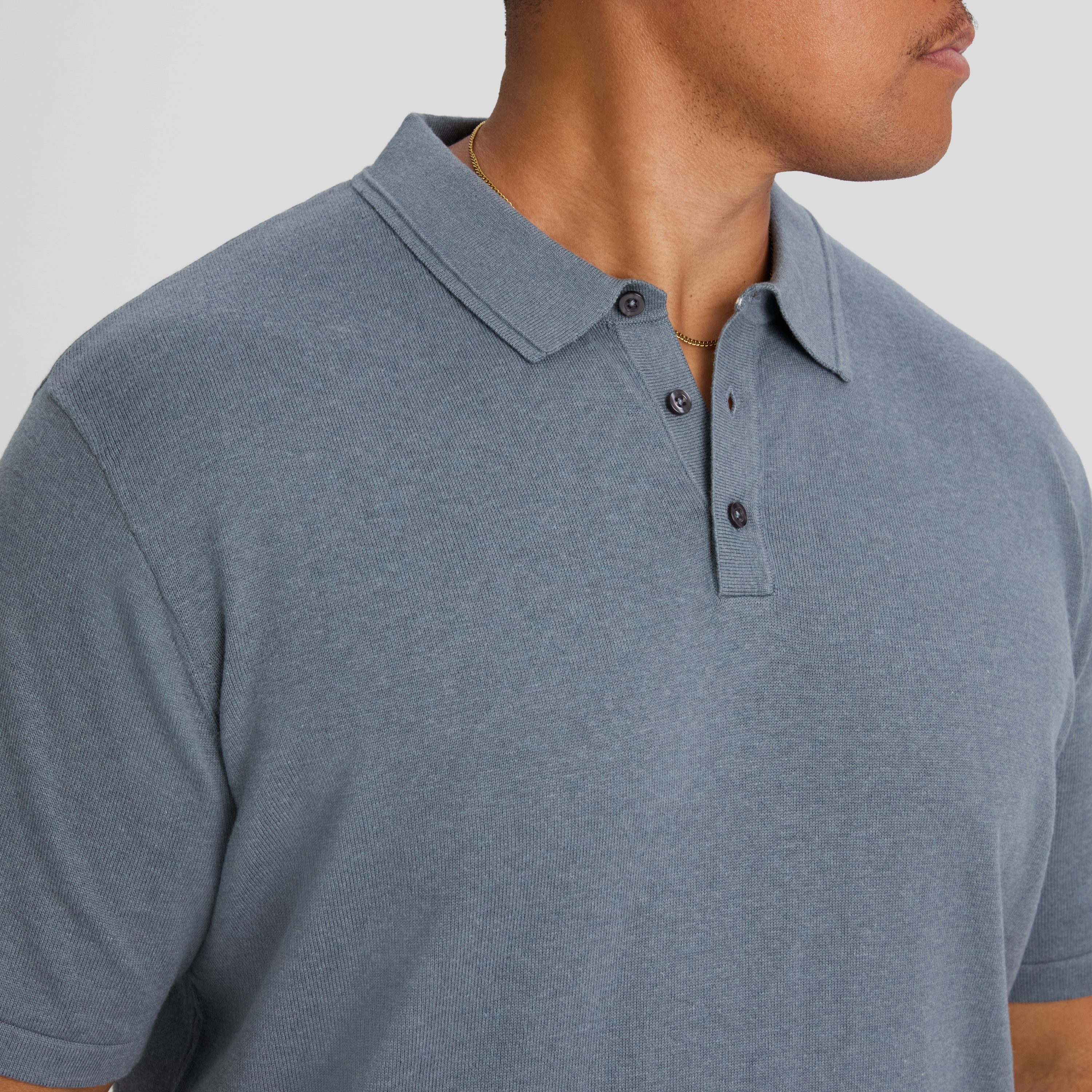 Steel Blue Edwards Knit Polo