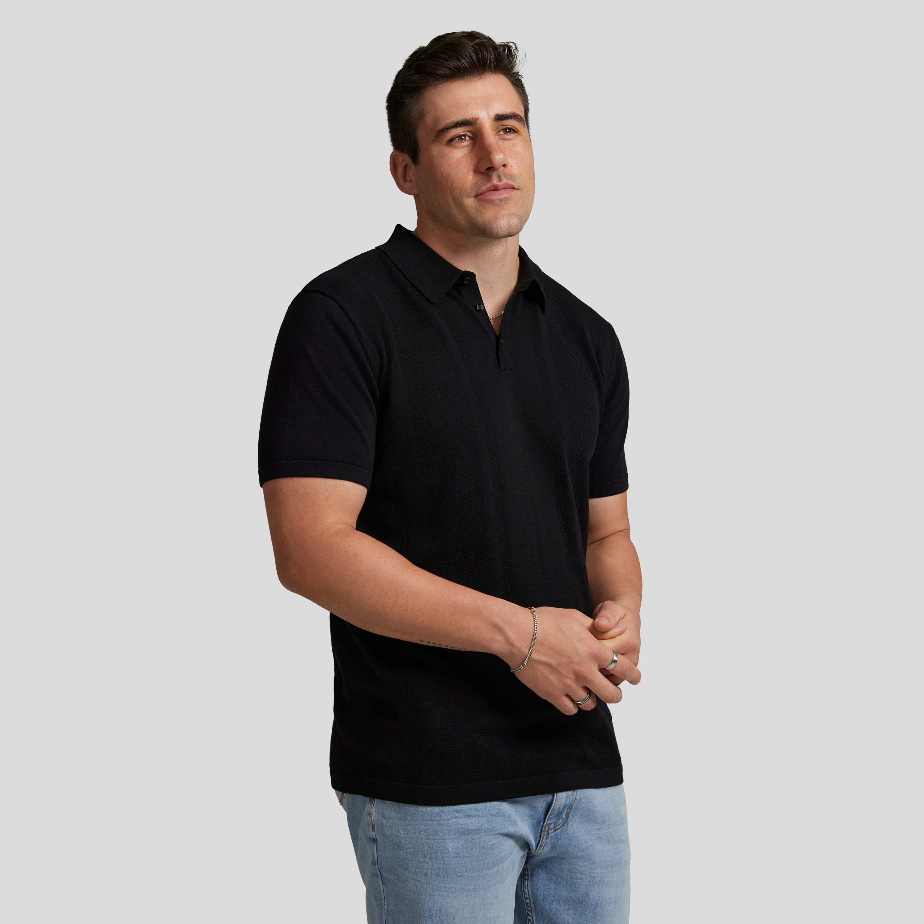 Archie Textured Knit Polo