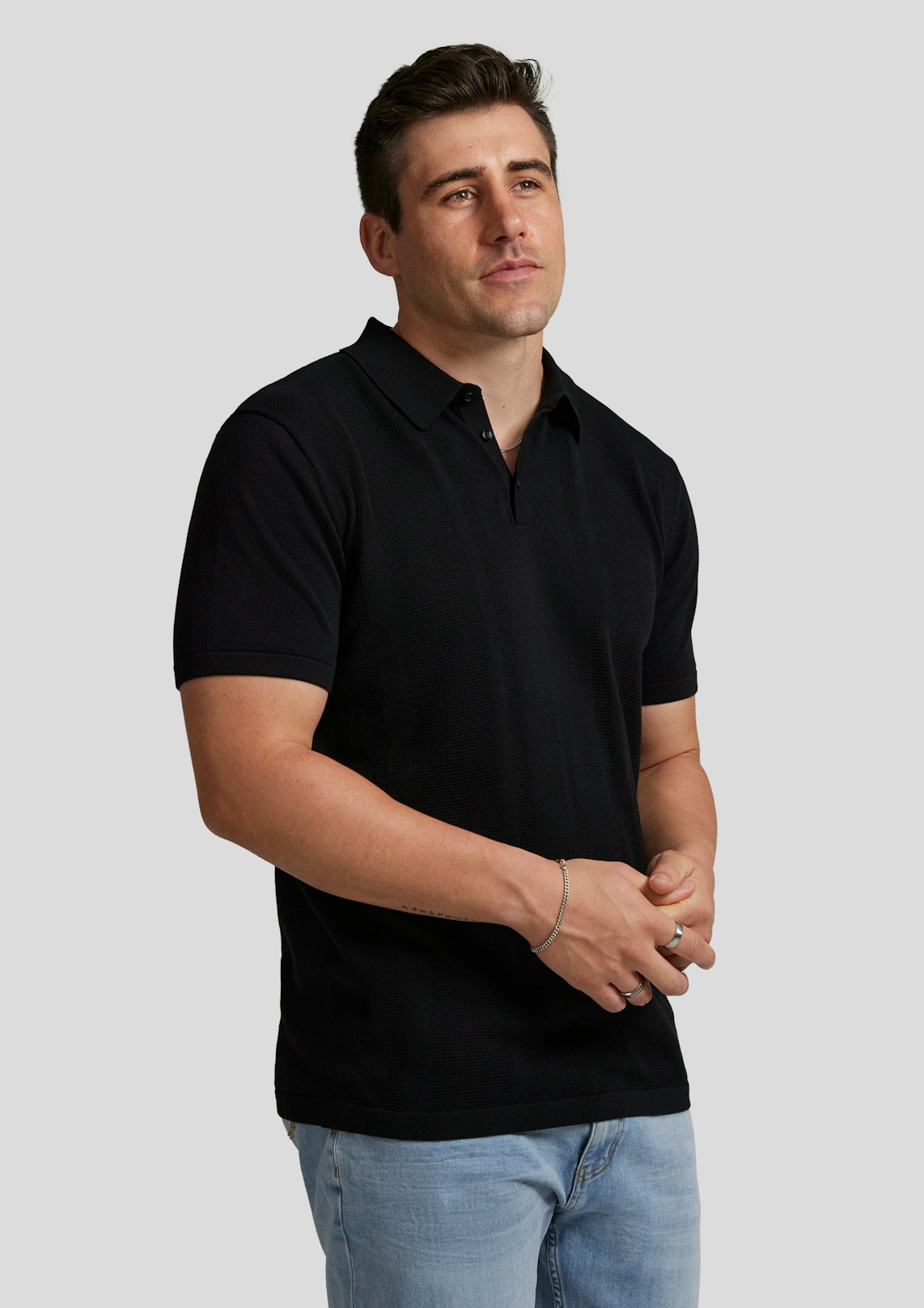Archie Textured Knit Polo