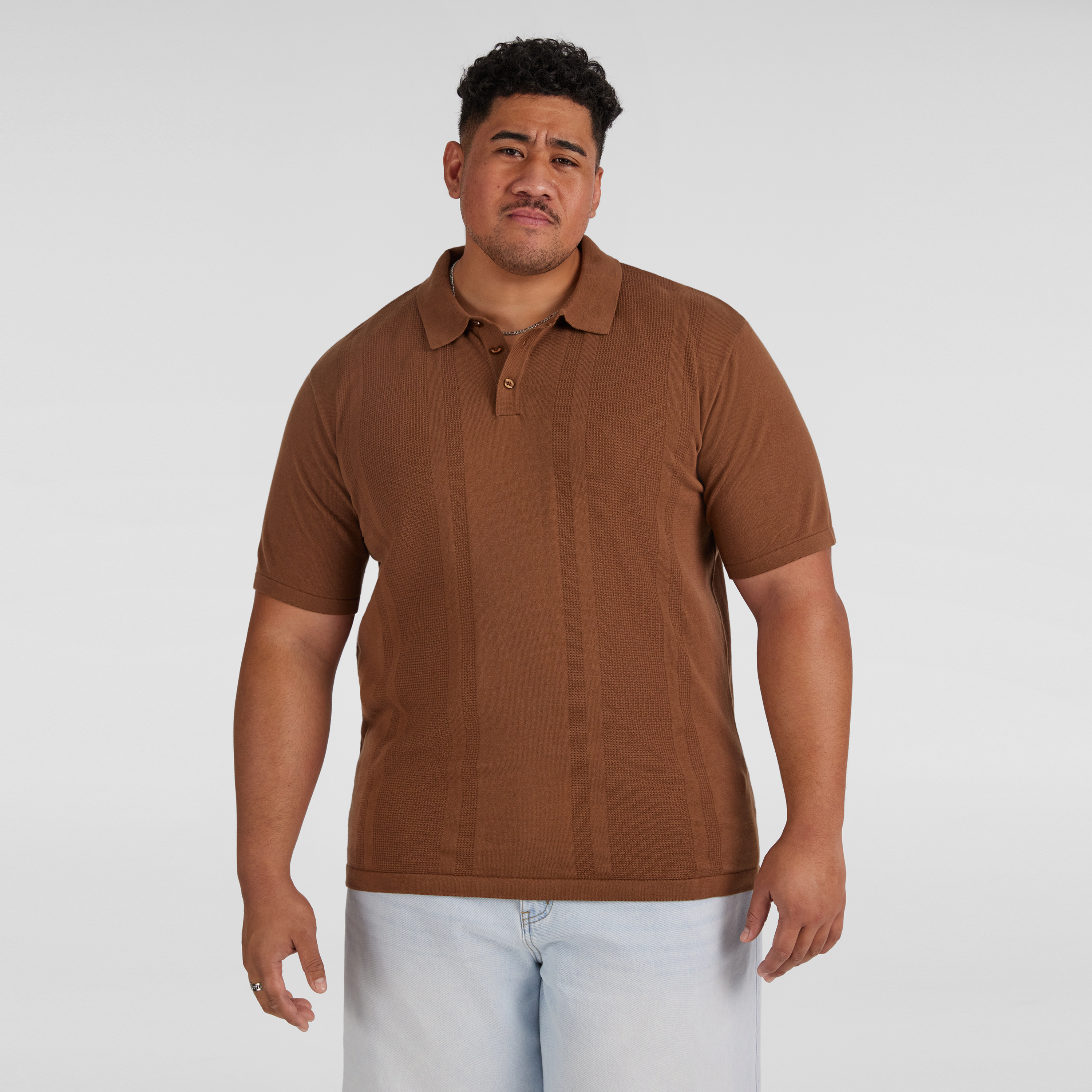 Archie Textured Knit Polo