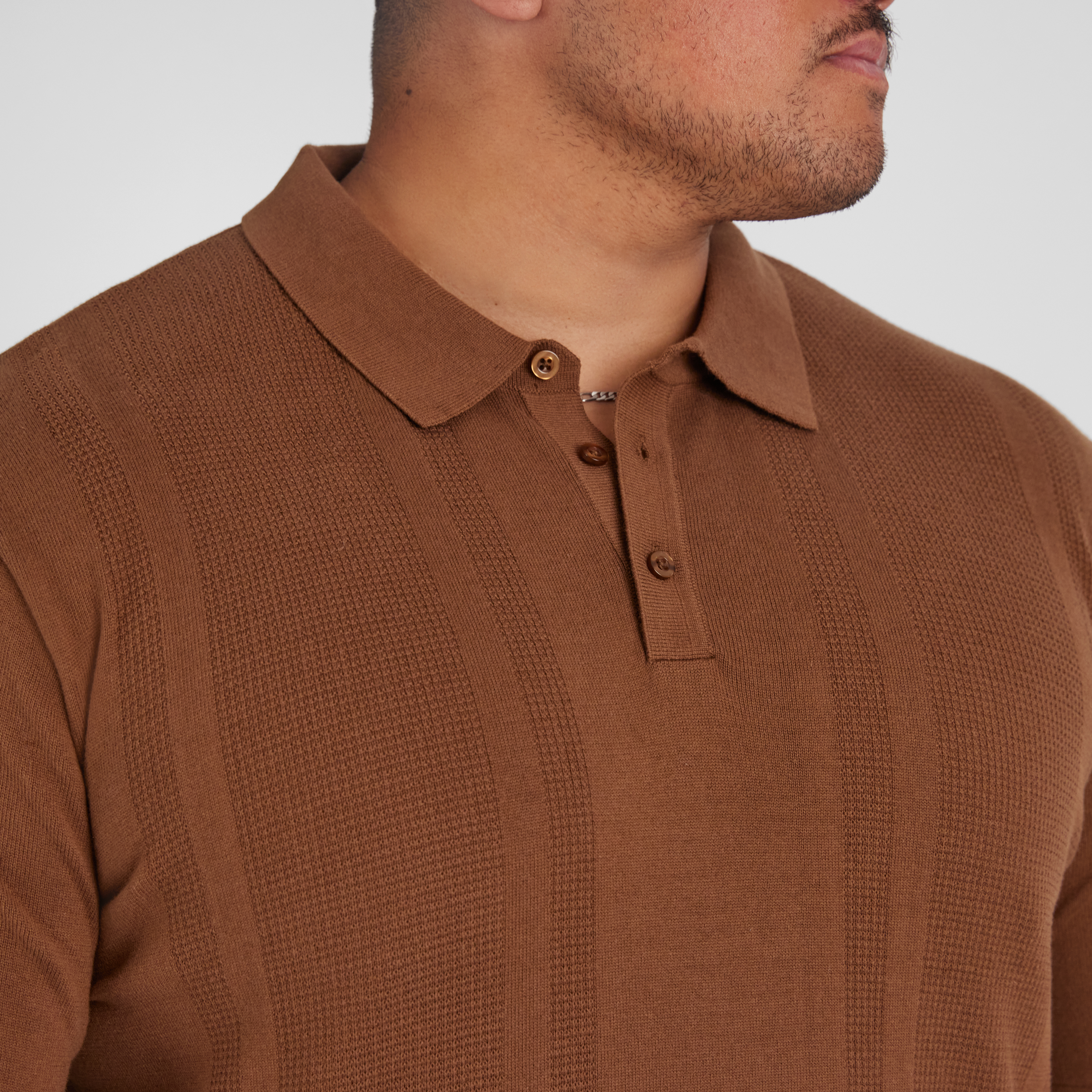 Bronze Archie Textured Knit Polo
