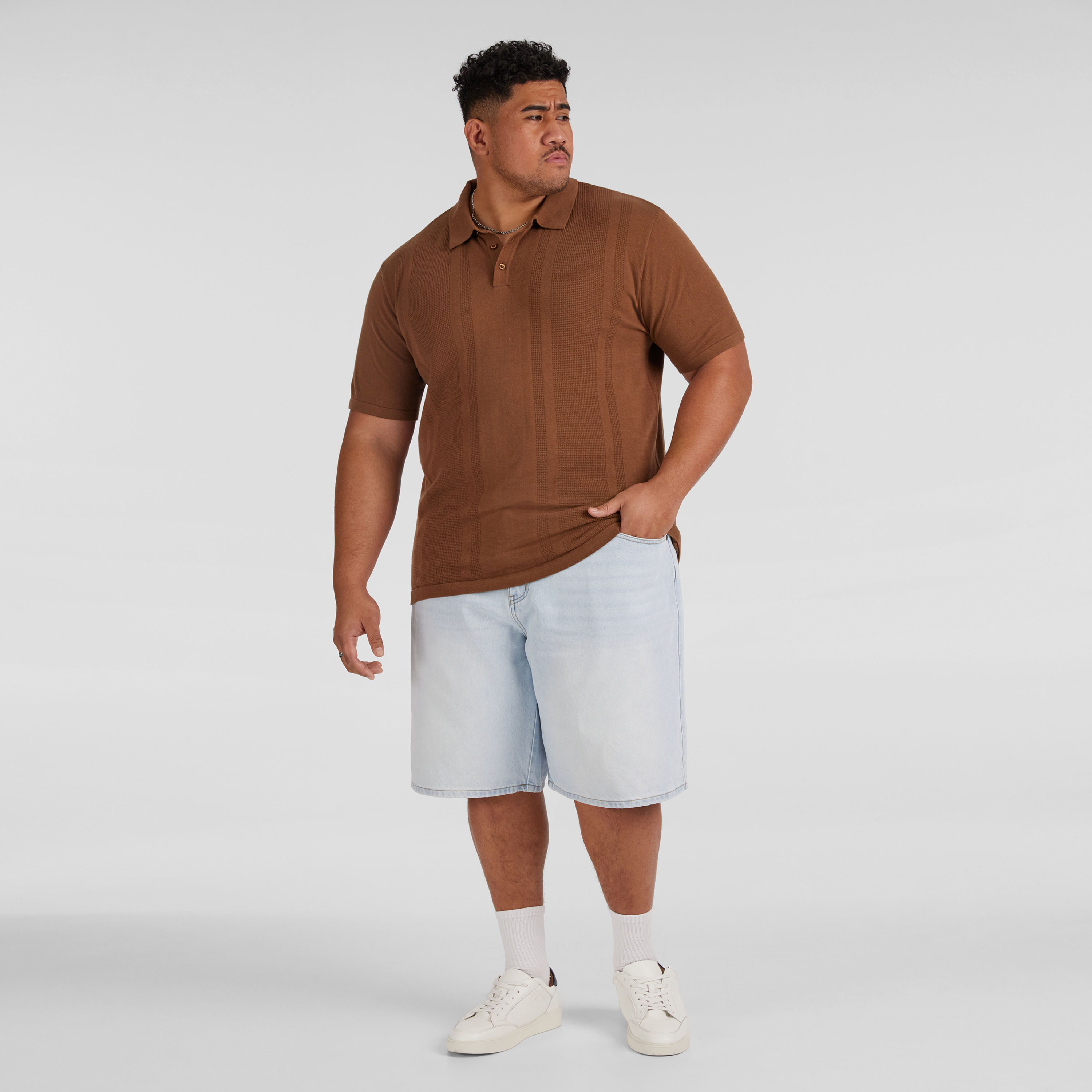Bronze Archie Textured Knit Polo