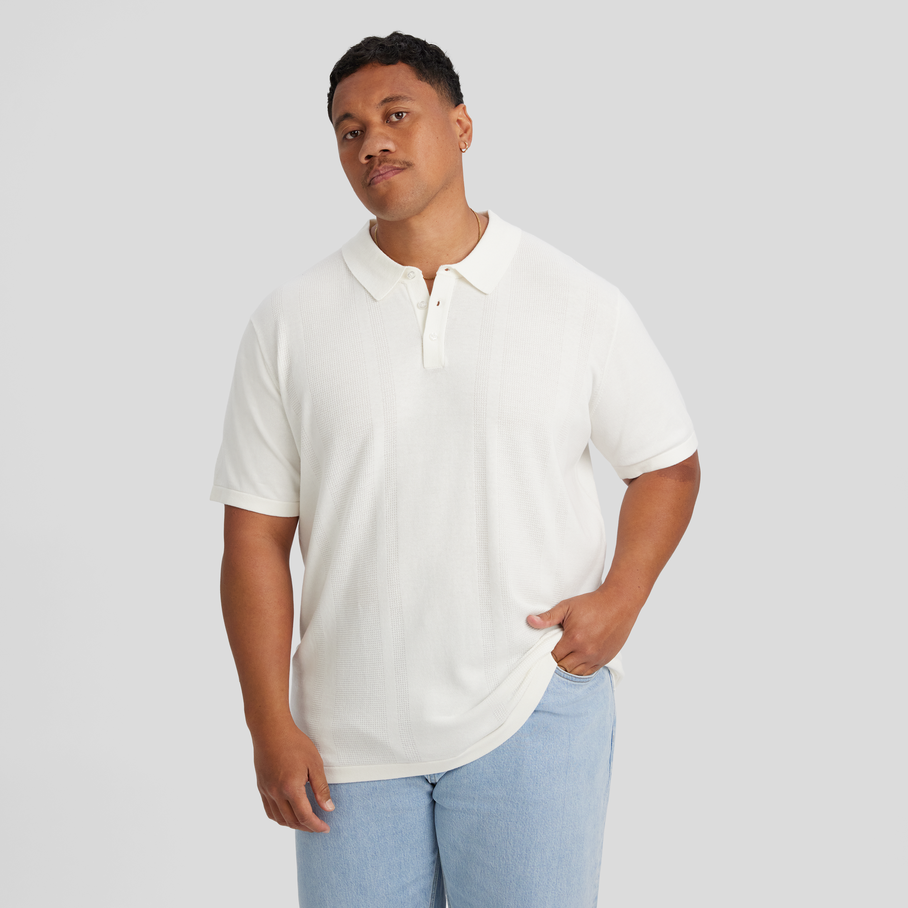 Archie Textured Knit Polo