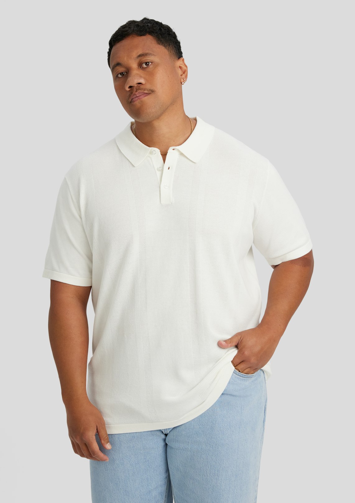 Archie Textured Knit Polo