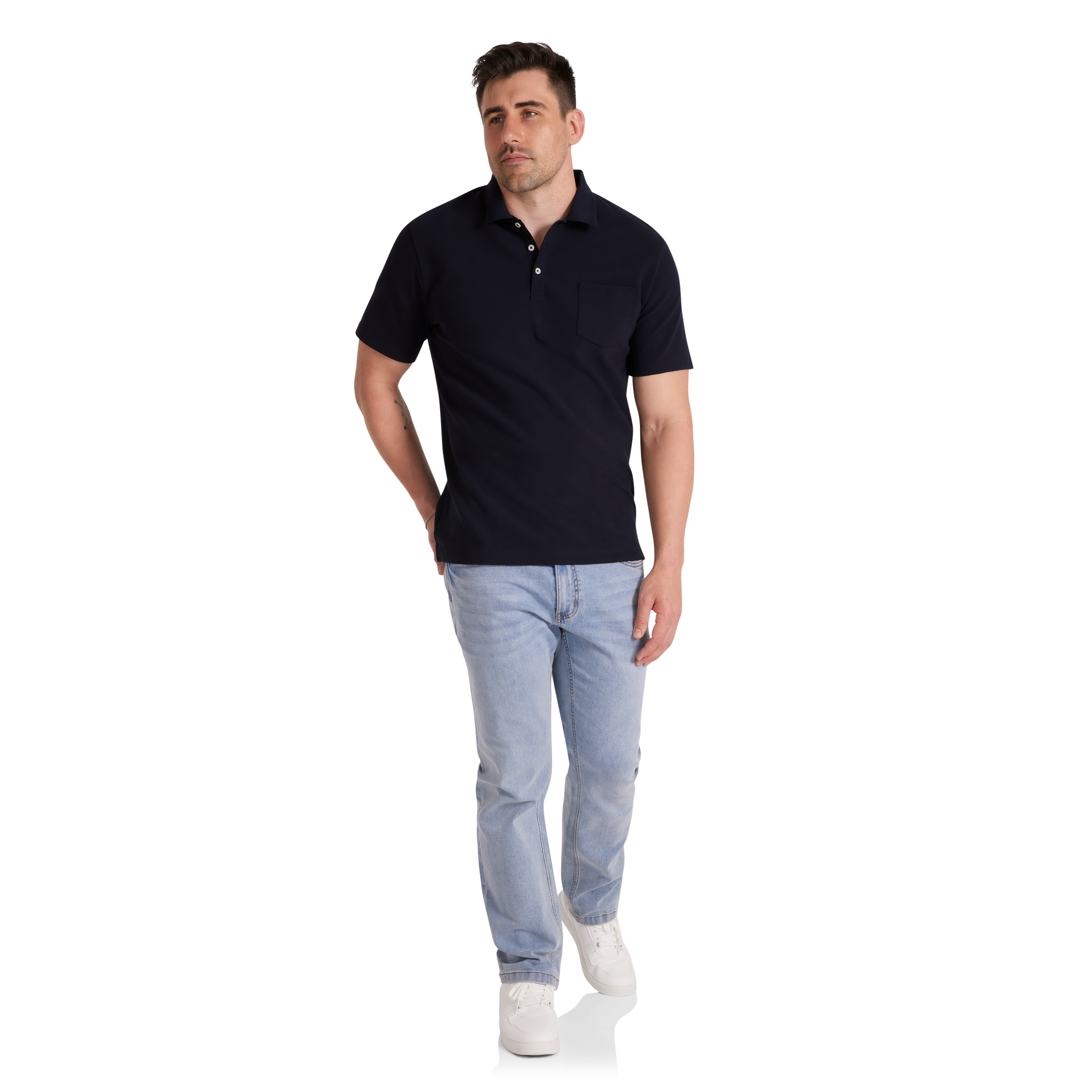 Navy Oliver Textured Polo