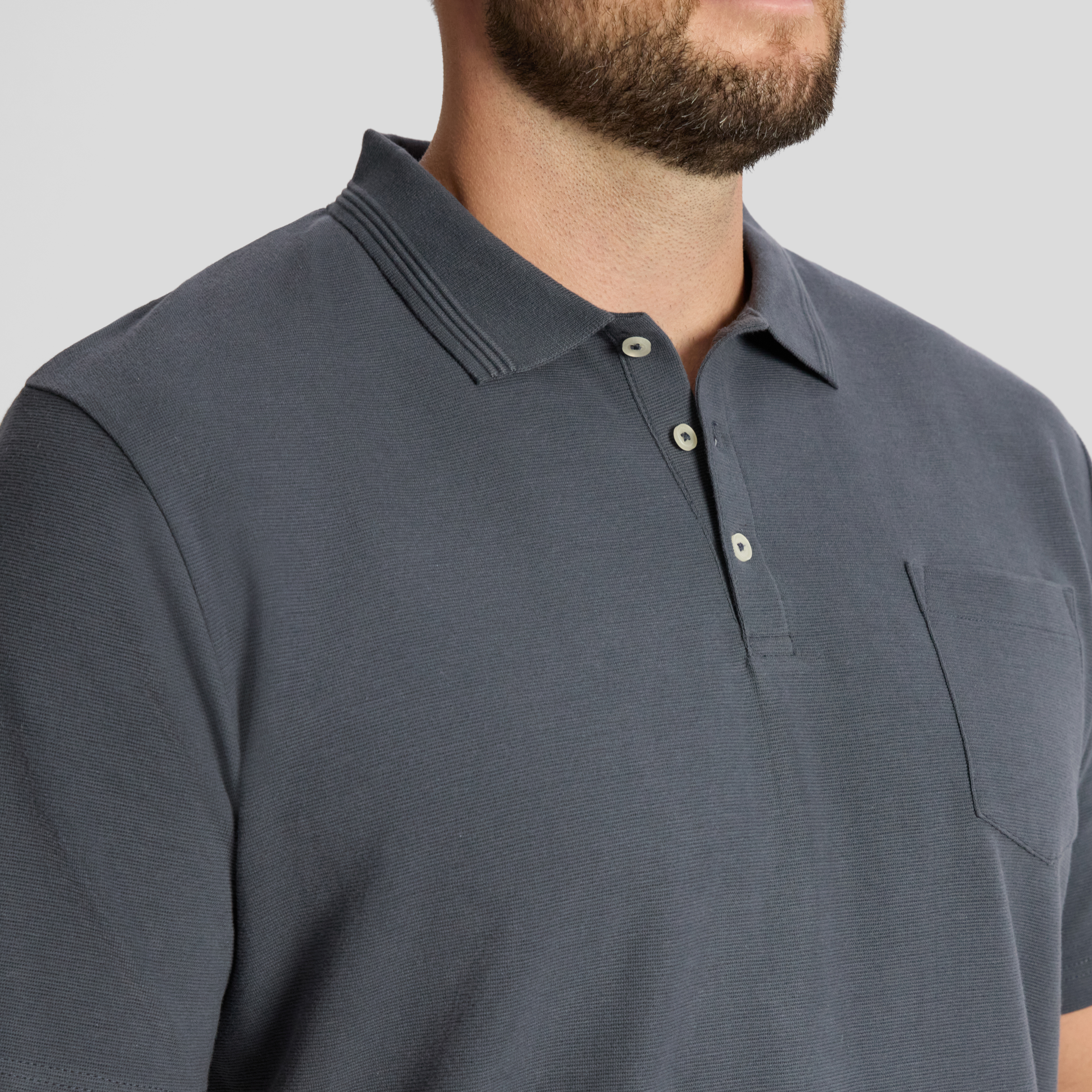 Steel Blue Oliver Textured Polo