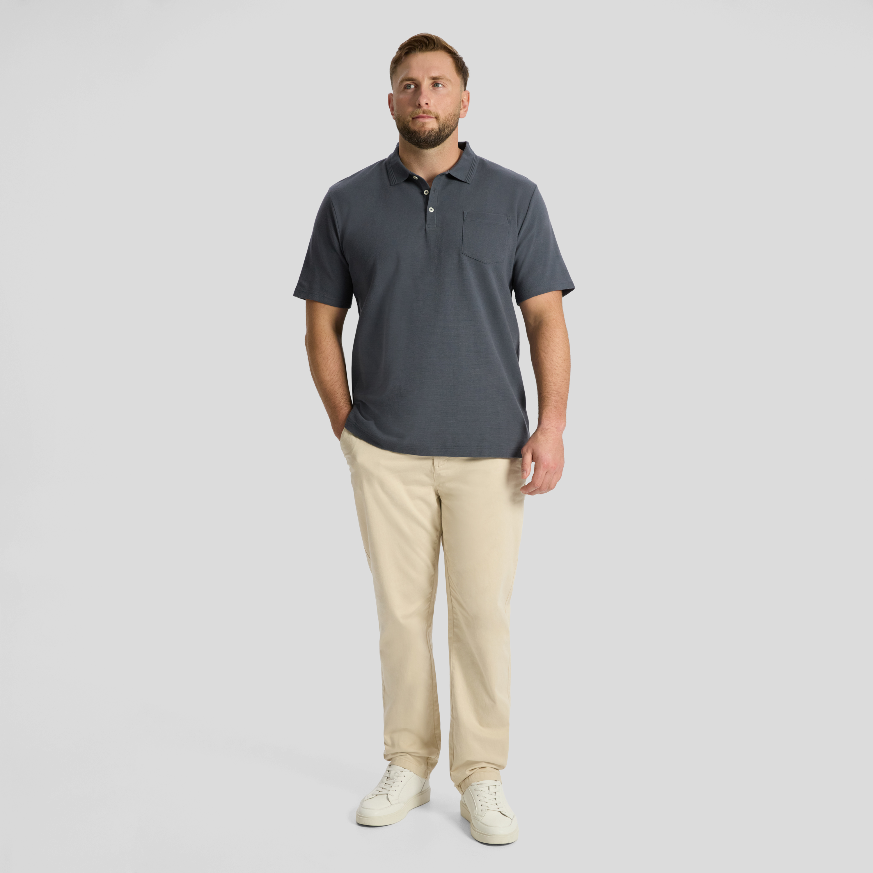 Steel Blue Oliver Textured Polo