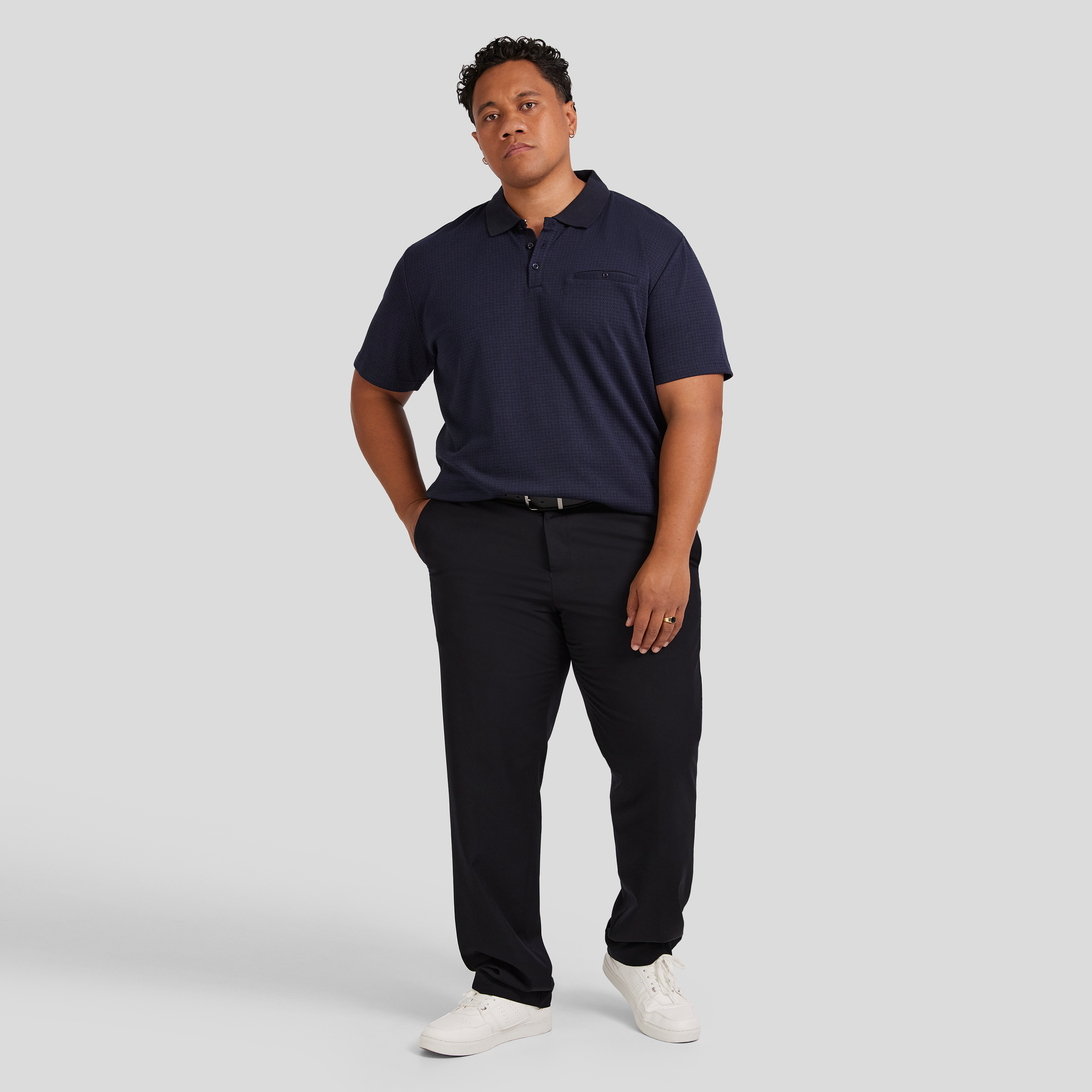 Navy Justin Jacquard Polo