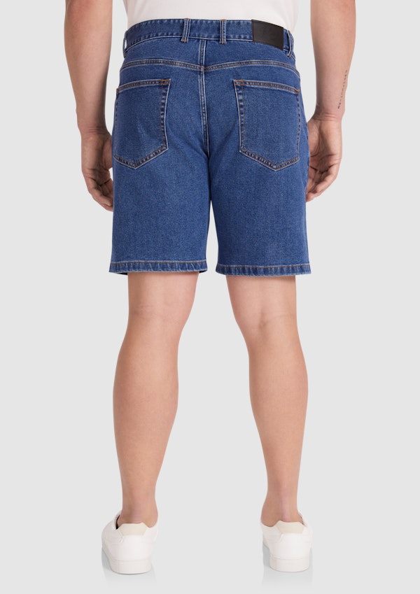 Mid Wash Max Stretch Denim Short