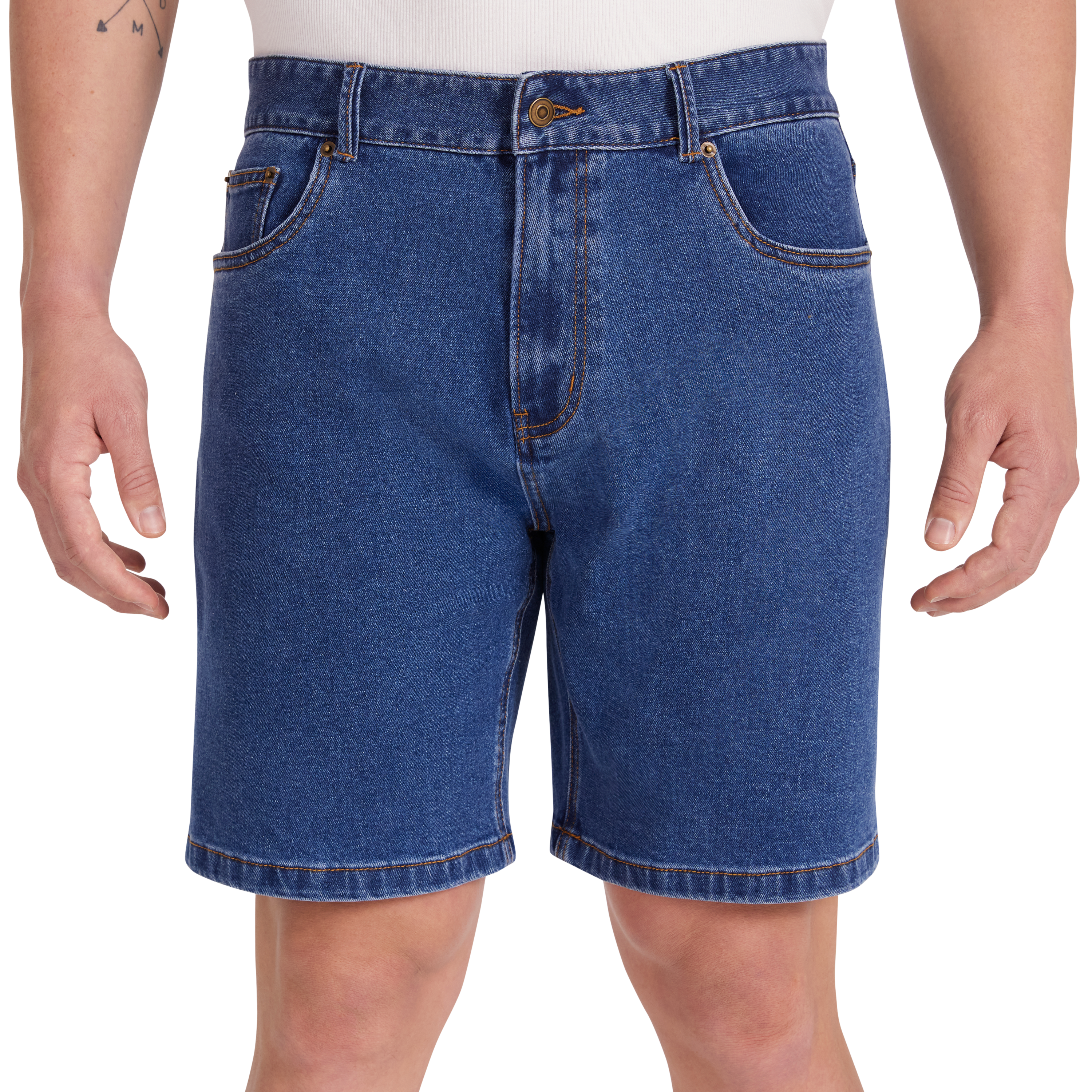 Mid Wash Max Stretch Denim Short