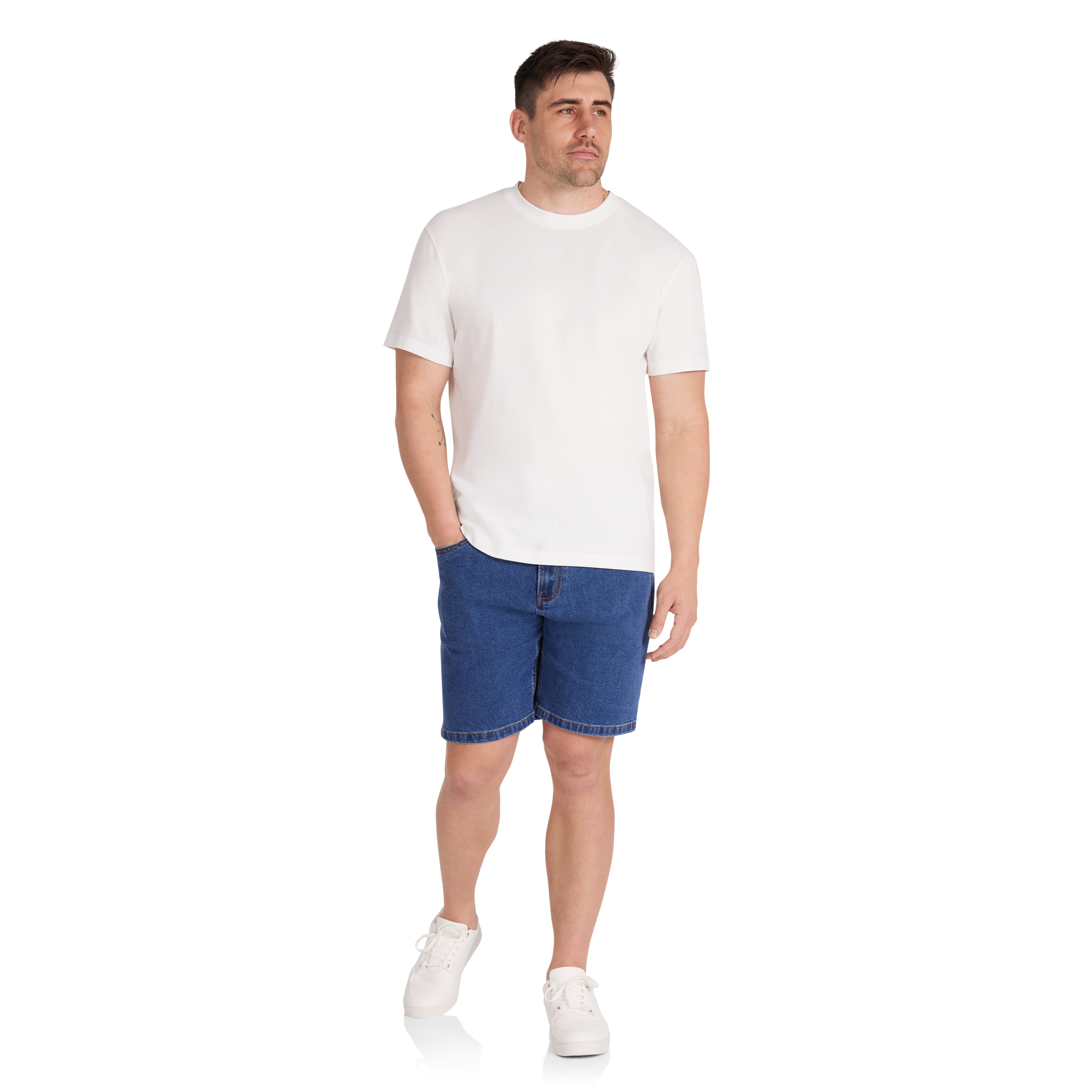 Mid Wash Max Stretch Denim Short