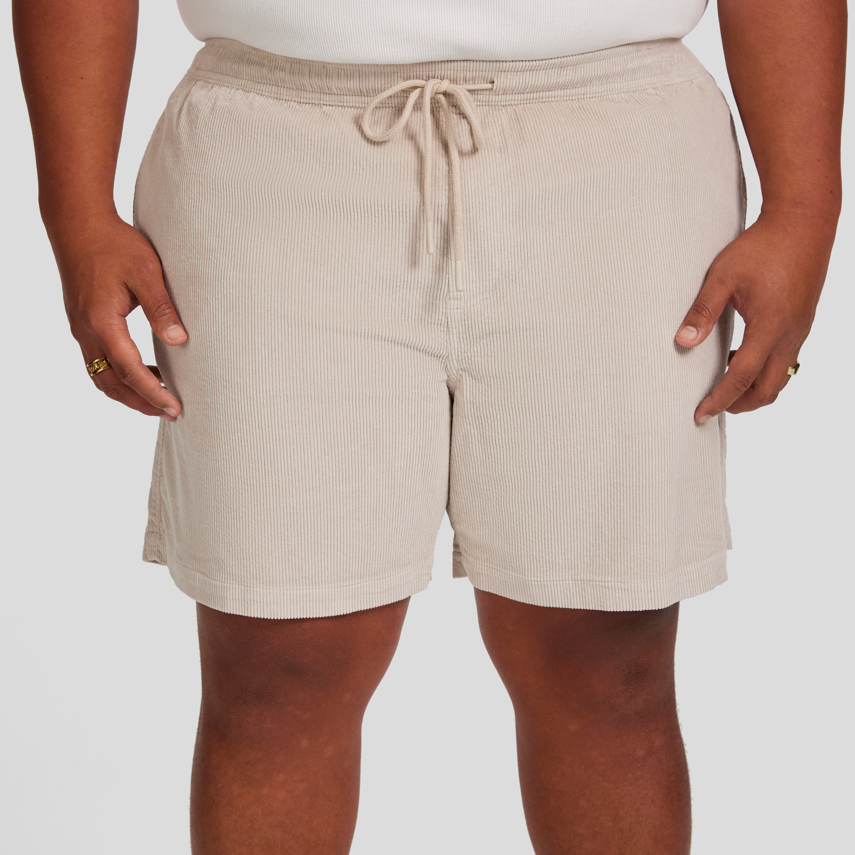 Cream Ryder Cord Stretch Short