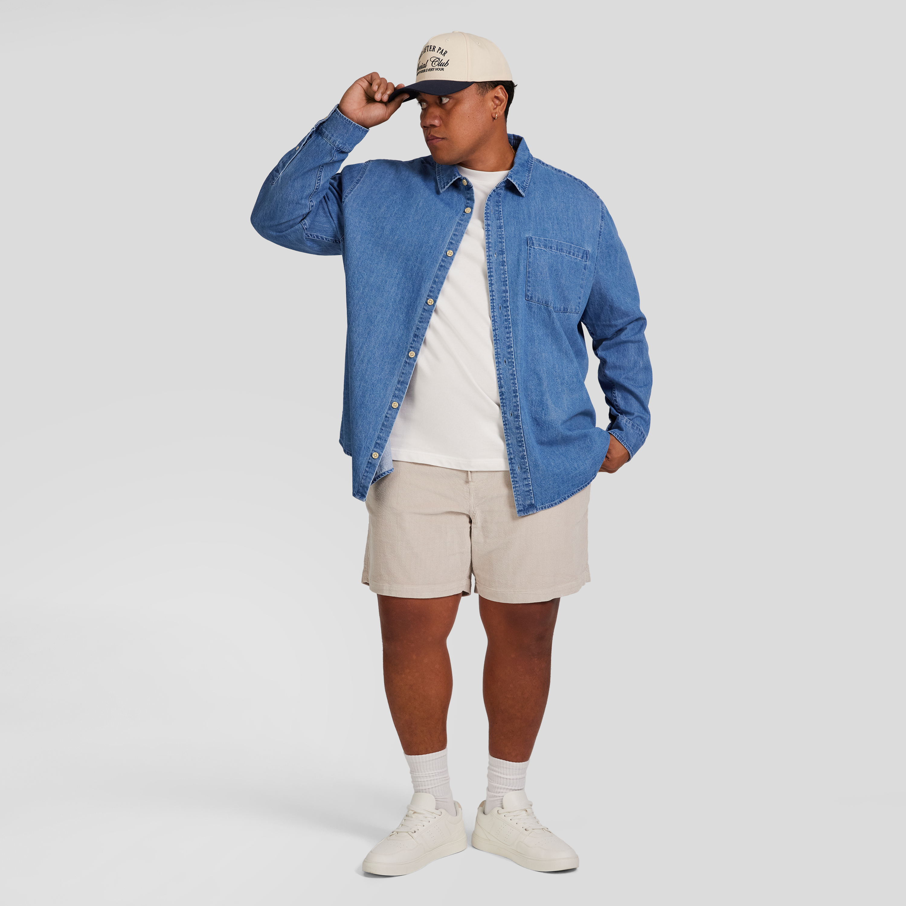 Cream Ryder Cord Stretch Short