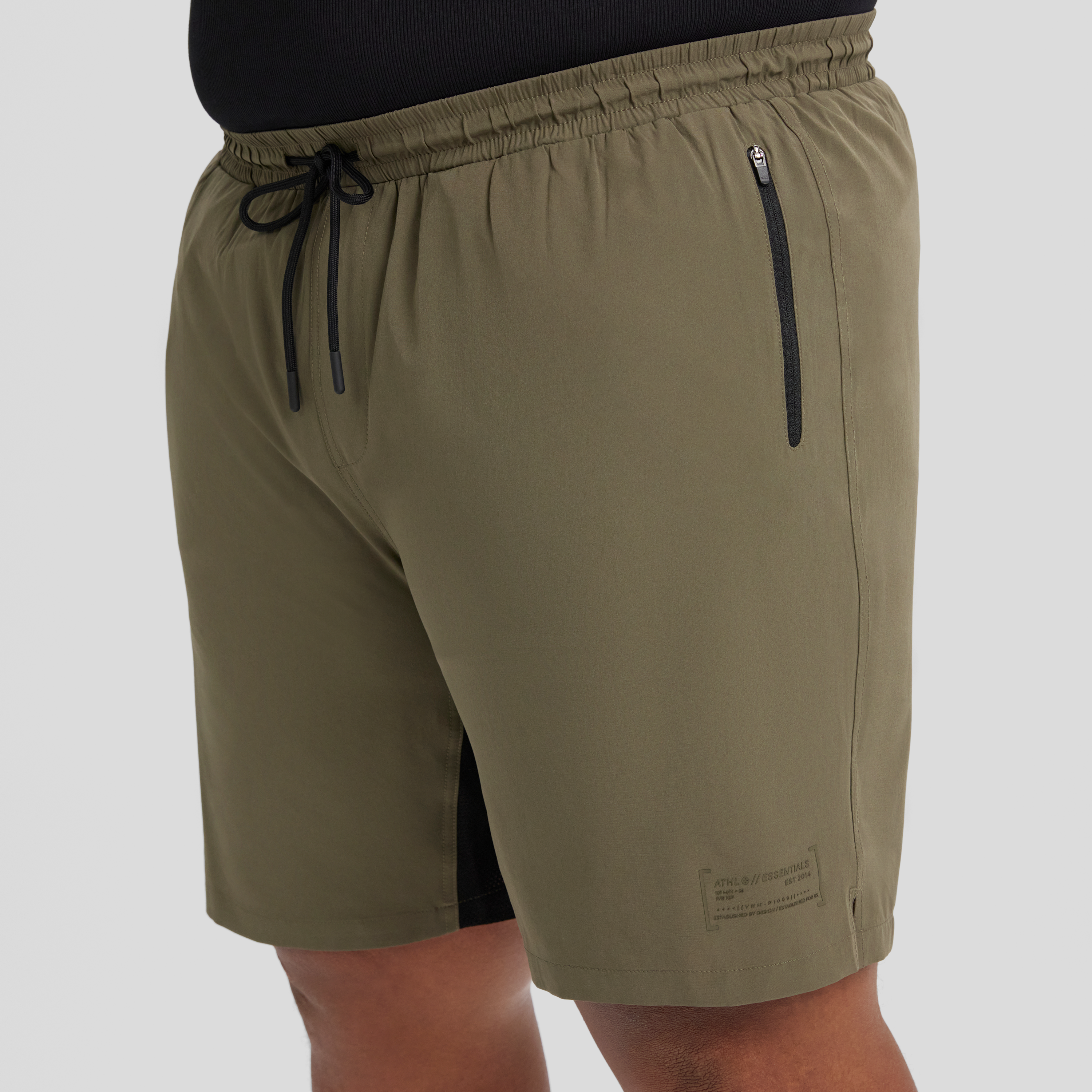 Khaki Active Woven Stretch Short