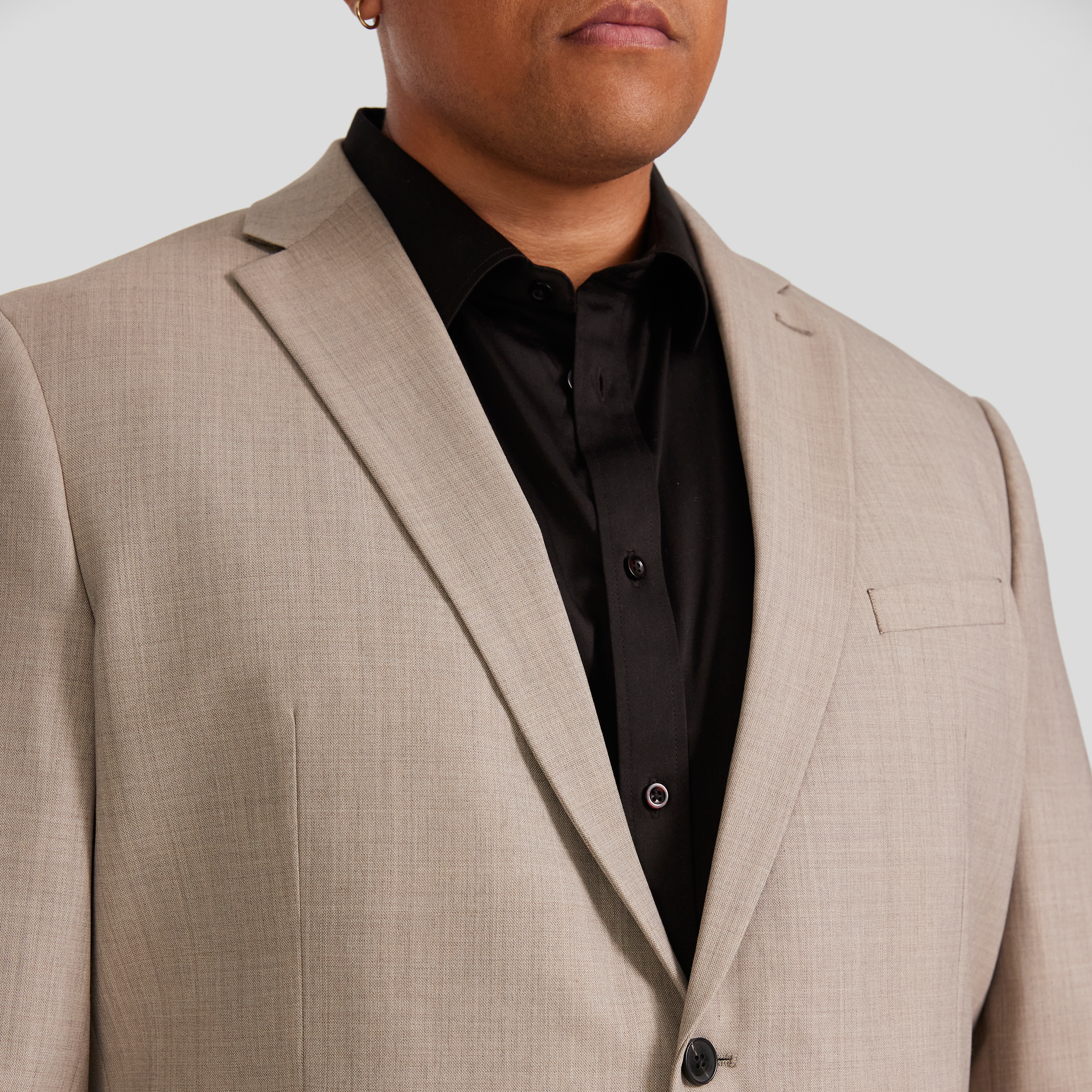 Beige Archer Wool Blend Suit Jacket