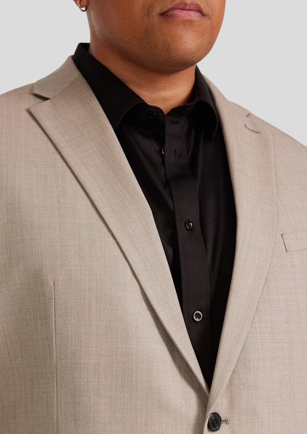 Beige Archer Wool Blend Suit Jacket