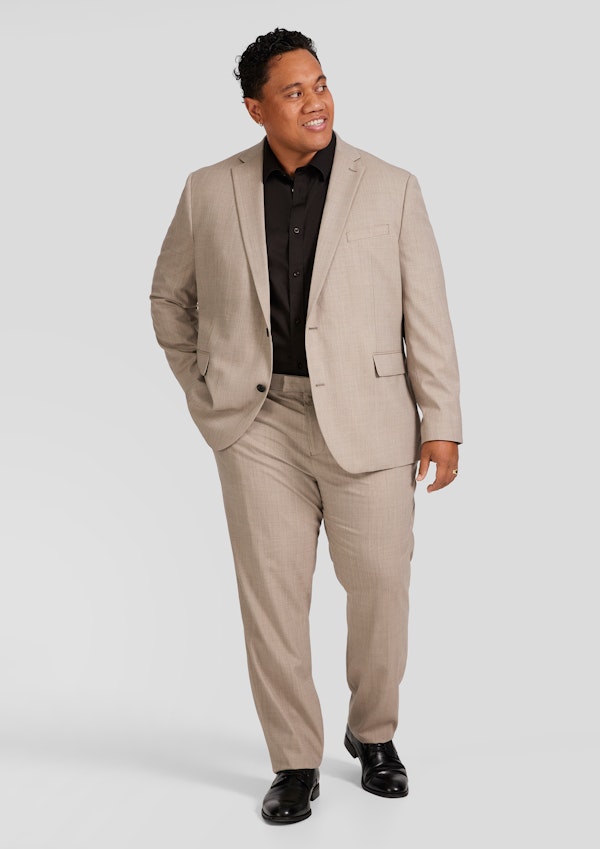 Beige Archer Wool Blend Suit Jacket